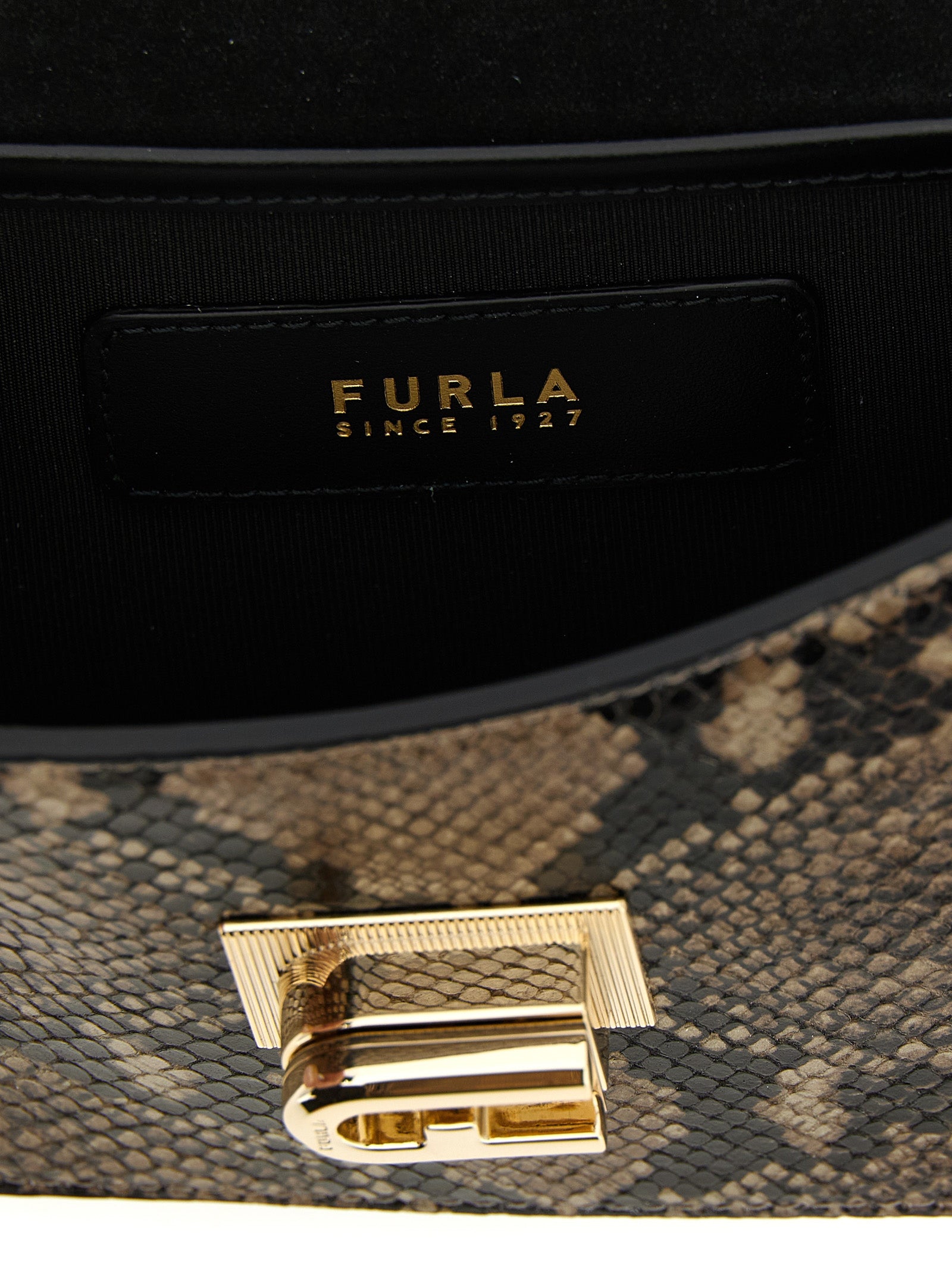 Furla Gray 1927 Mini Leather Crossbody Bag