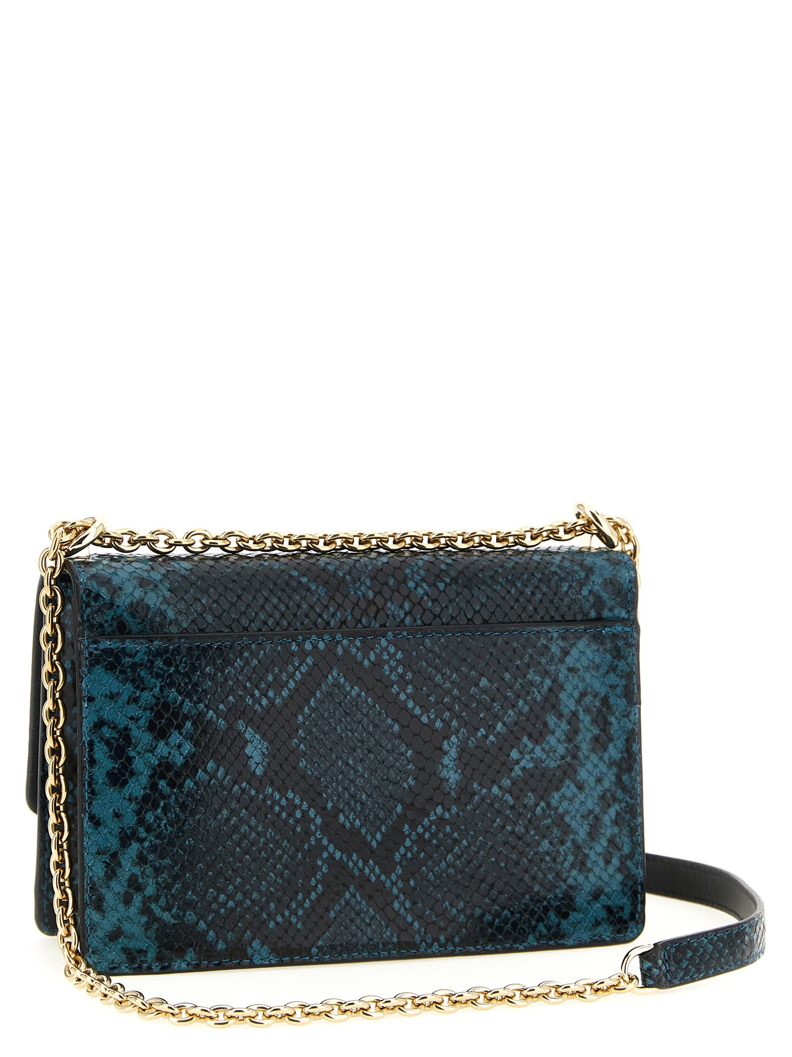 Furla Blue 1927 Mini Python Print Leather Crossbody Bag