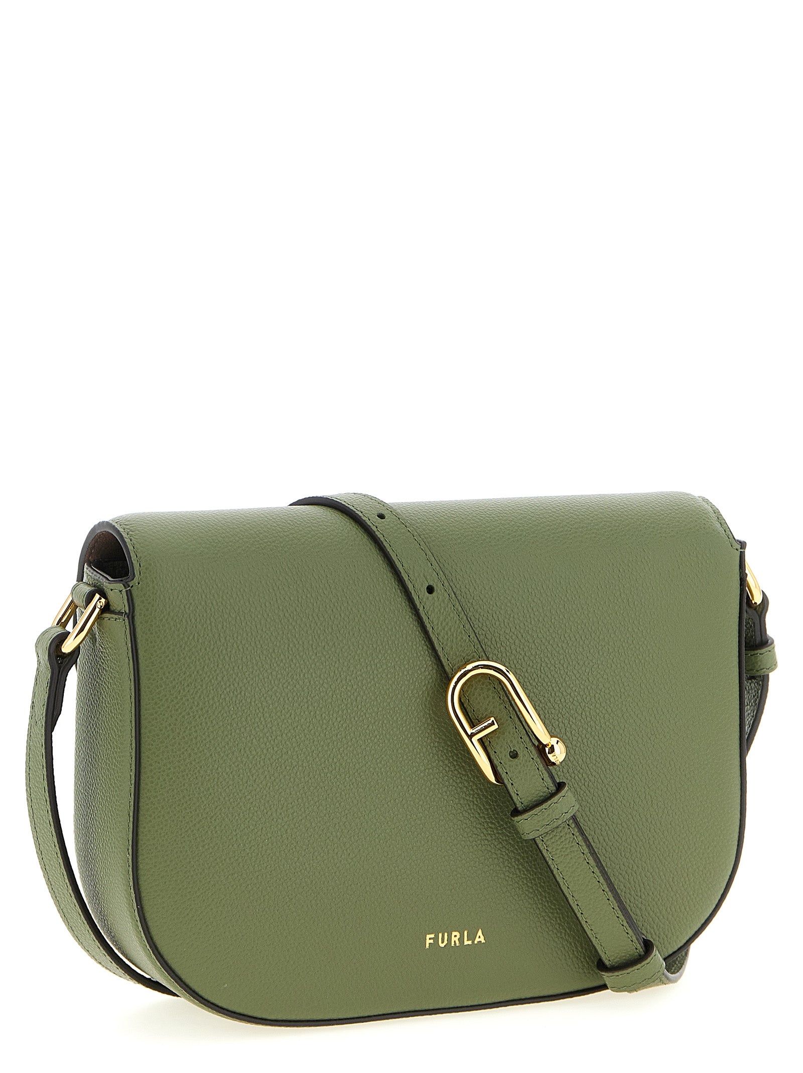 Furla Green Moonlight Crossbody Bag Leather
