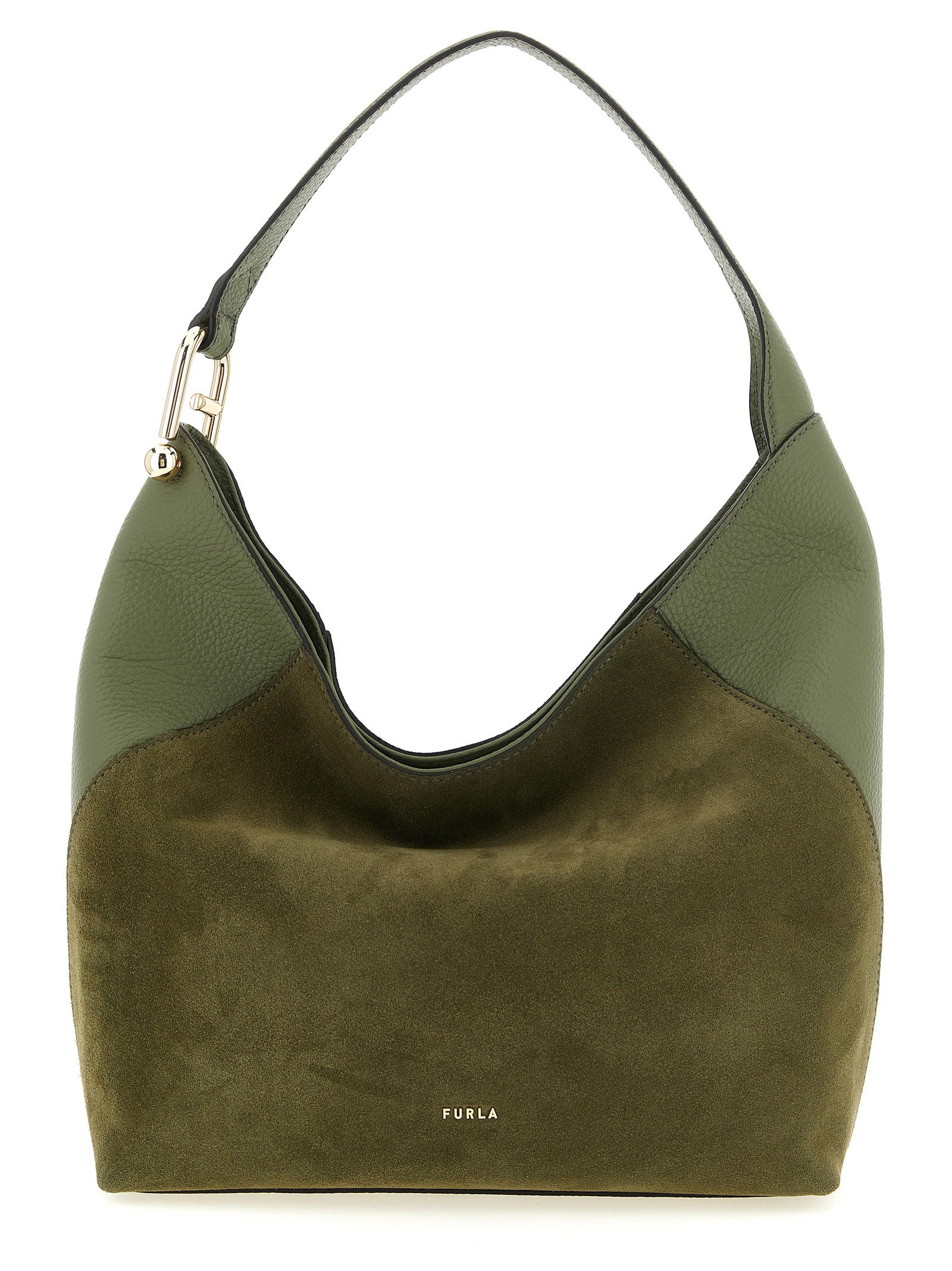 Furla Green Lara Medium Shoulder Bag Calf Leather