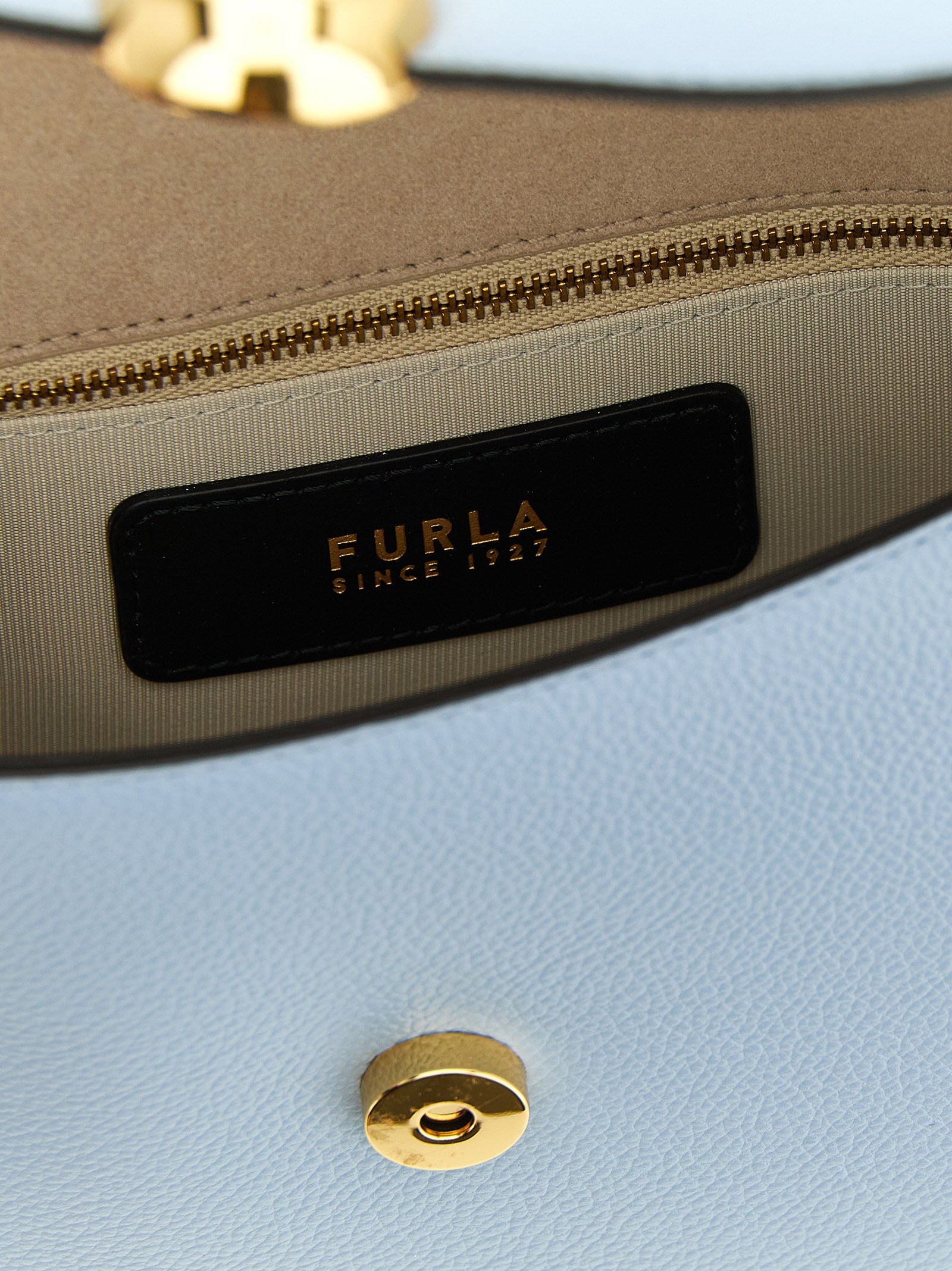 Furla Light Blue Moonlight Crossbody Leather Bag