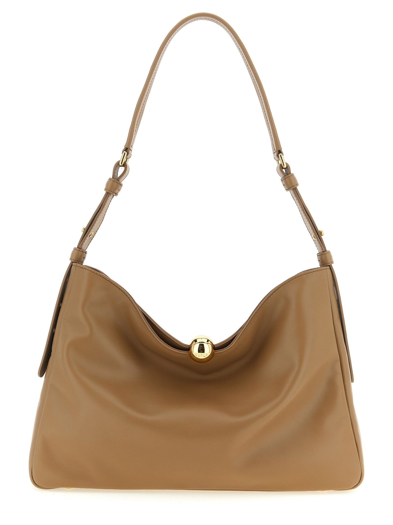 Furla Beige Sfera Soft Shoulder Bag Calf Leather