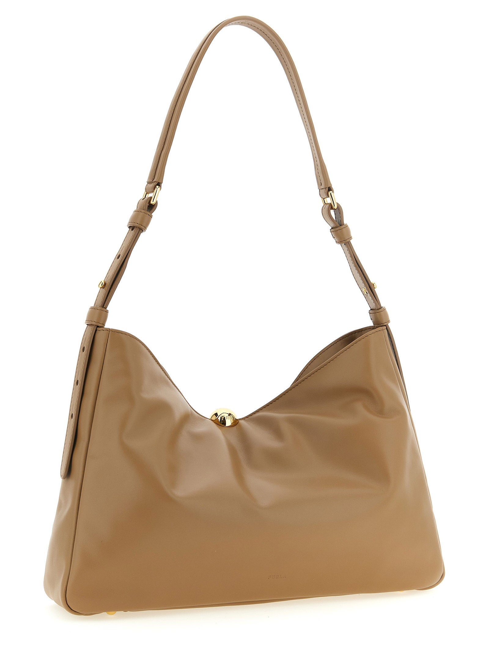 Furla Beige Sfera Soft Shoulder Bag Calf Leather