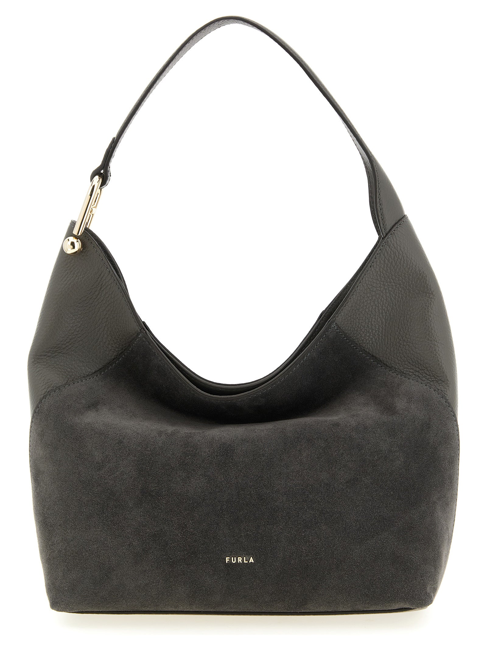 Furla Gray Lara Shoulder Bag Calf Leather