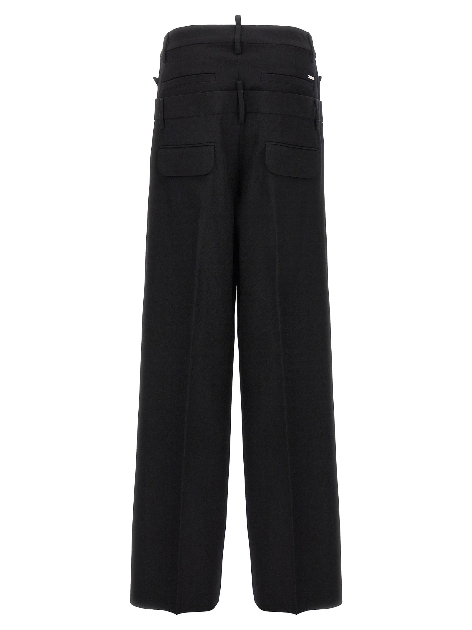 Black Virgin Wool Dress Pants