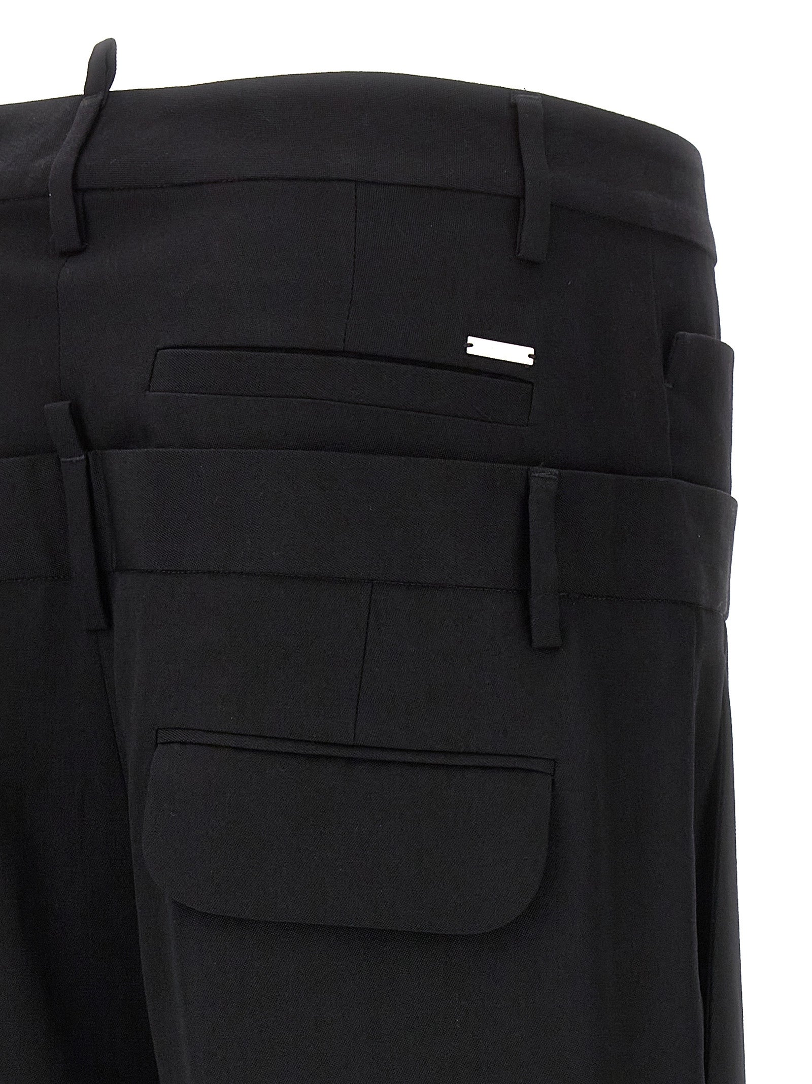 Black Virgin Wool Dress Pants