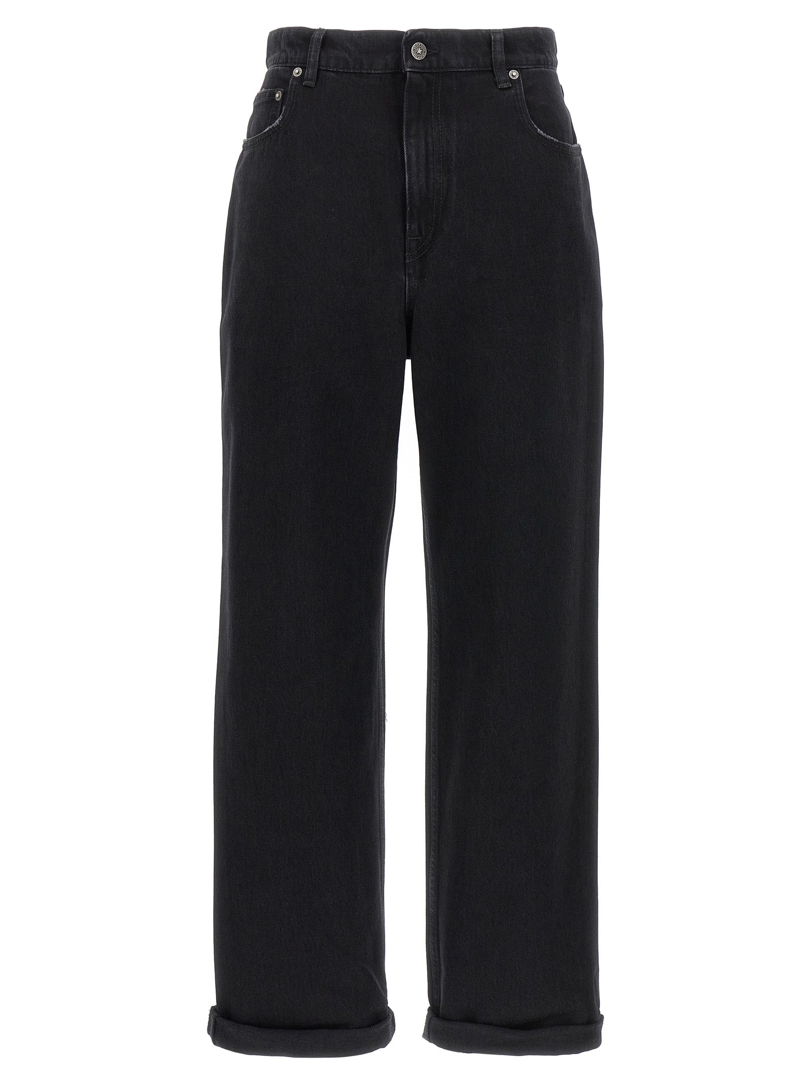 Black Cotton Relaxed Fit Jeans