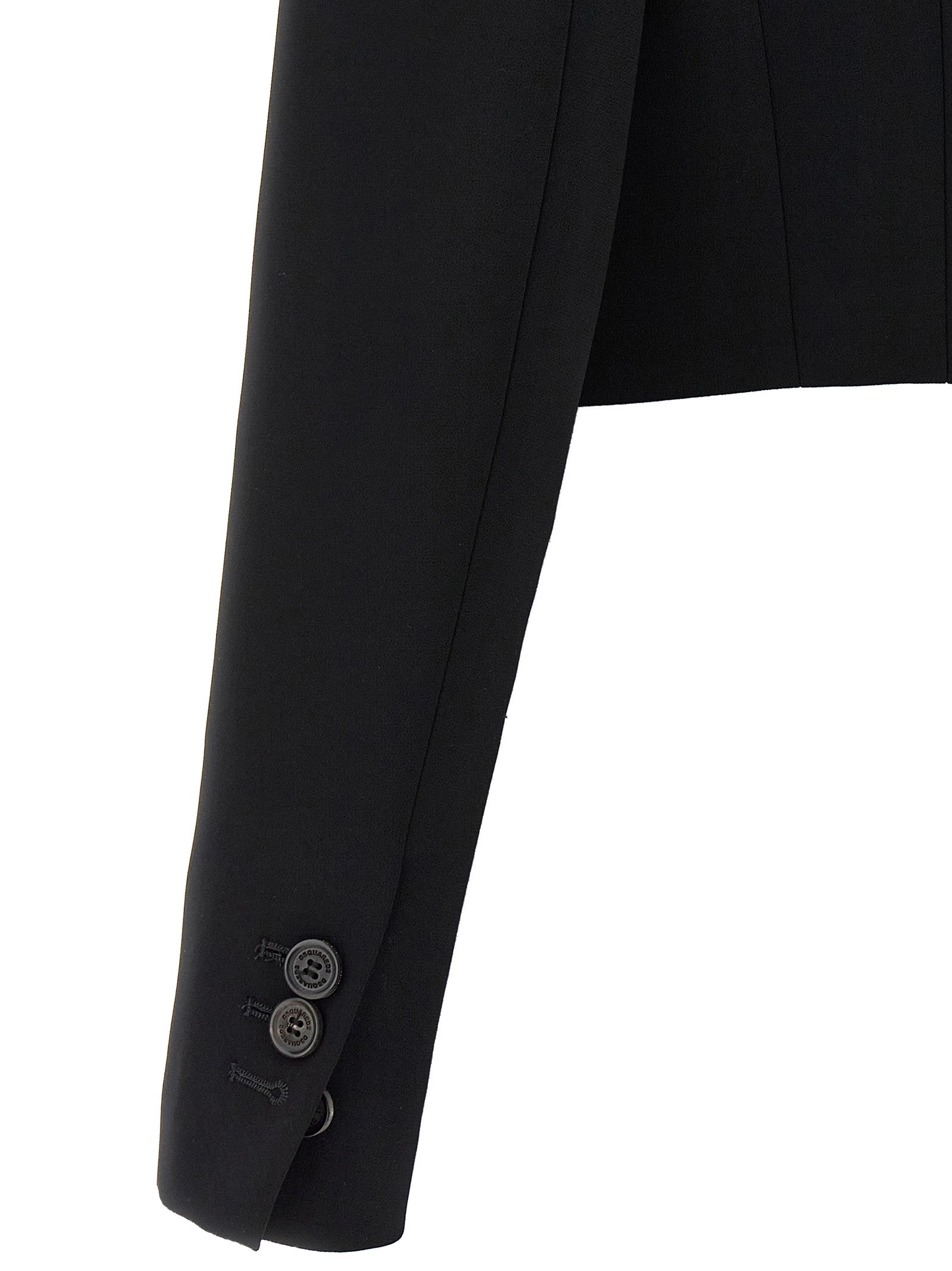Black Polyester Full-Length Jacket