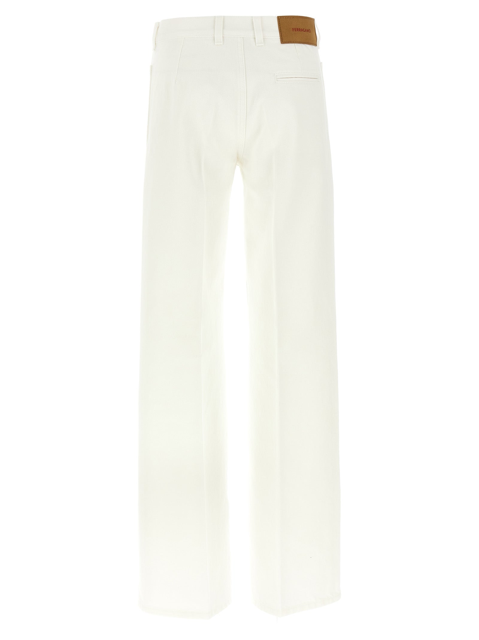 White Cotton Straight-Leg Jeans