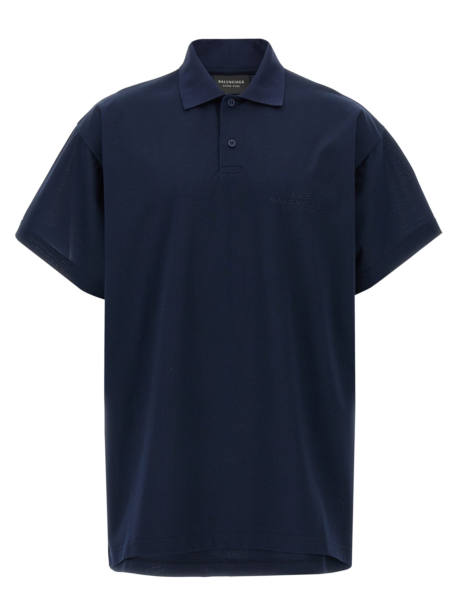 Polo Balenciaga en coton bleu
