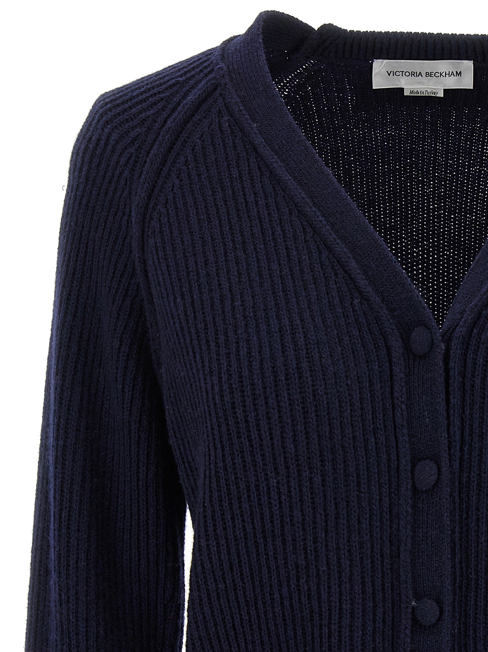 Victoria Beckham Blue Wool Cashmere Cardigan