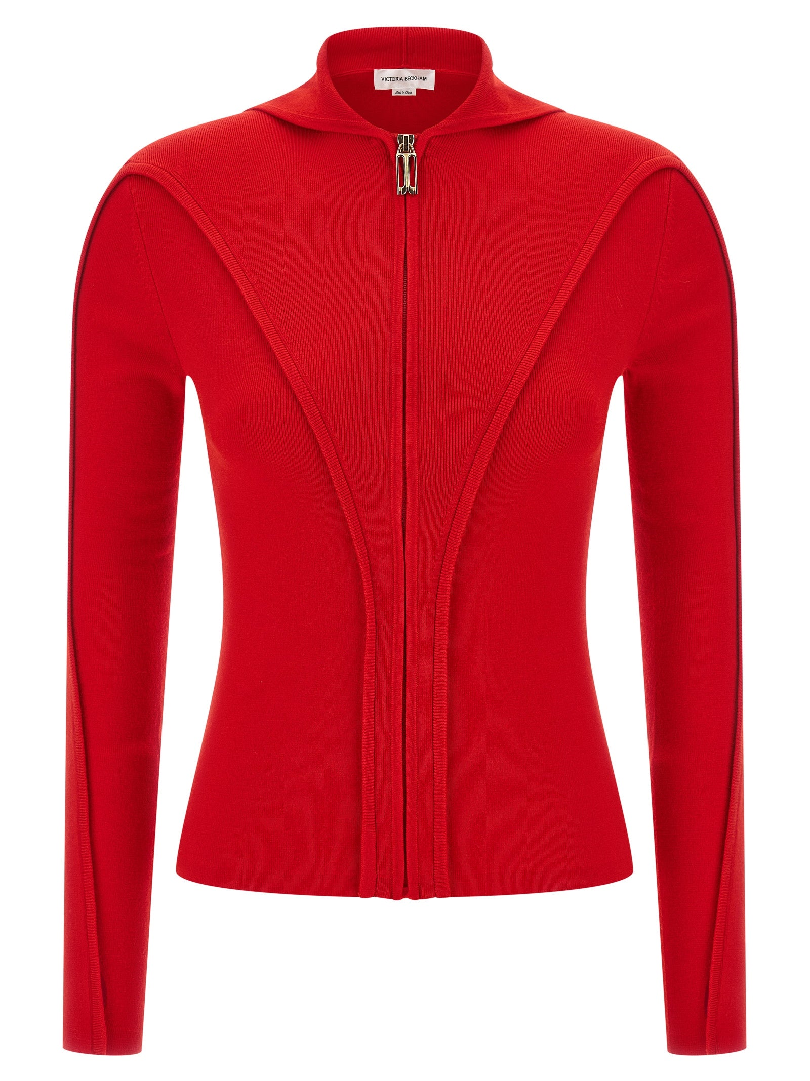 Victoria Beckham Red Wool Cardigan