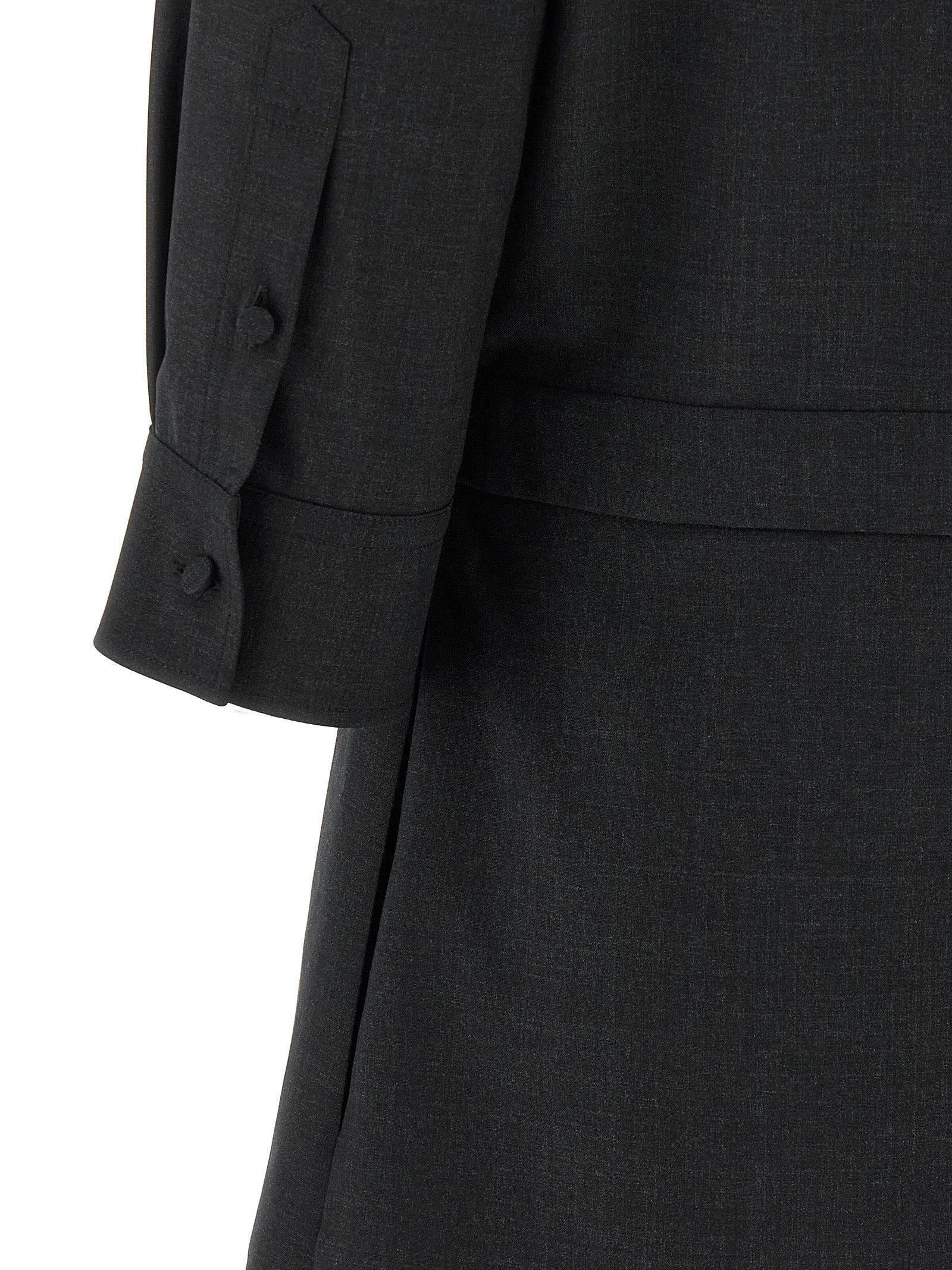 Gray Wool Short Dress