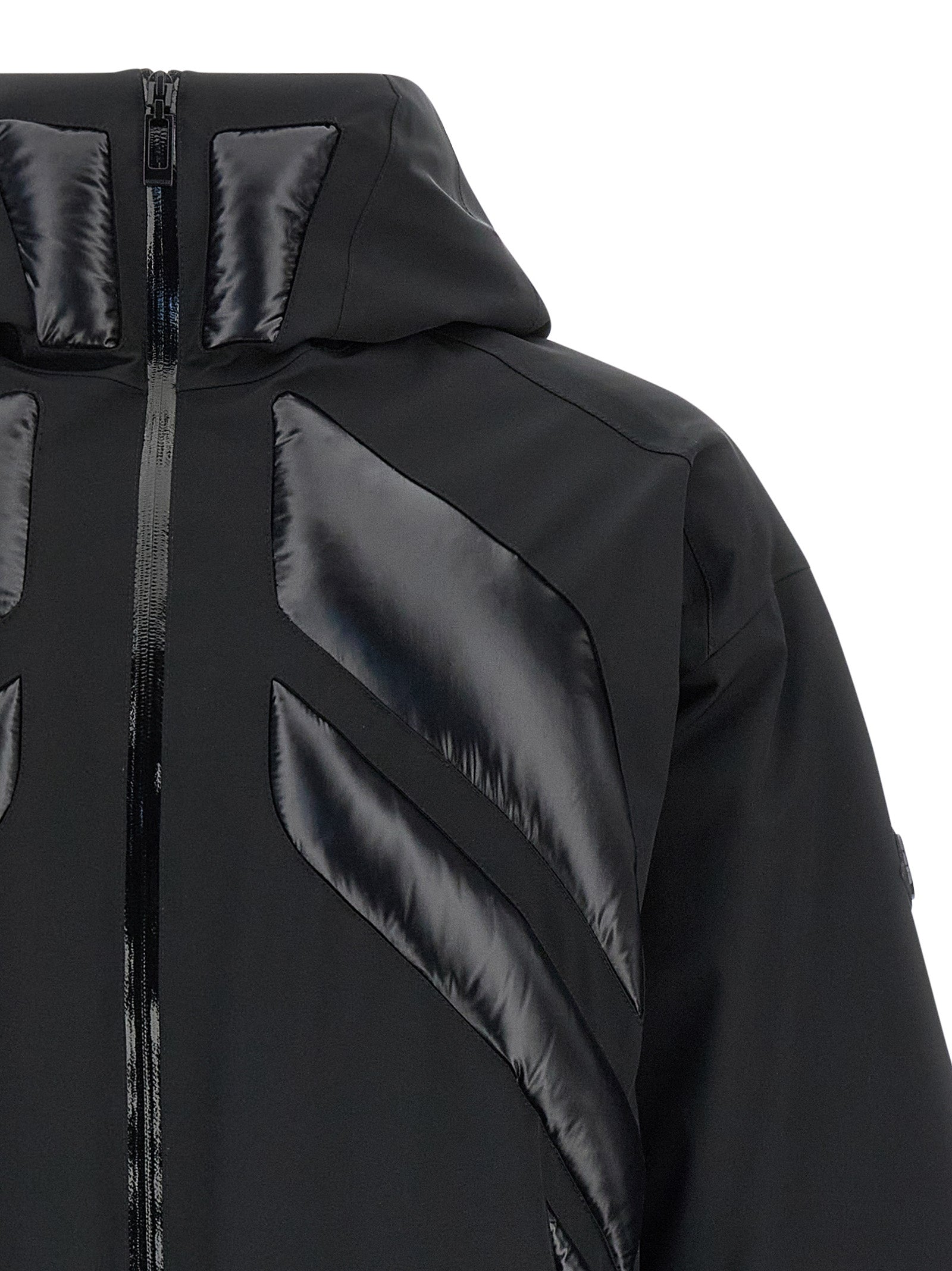 MONCLER GENIUS Schwarze Polyamidjacke in voller Länge