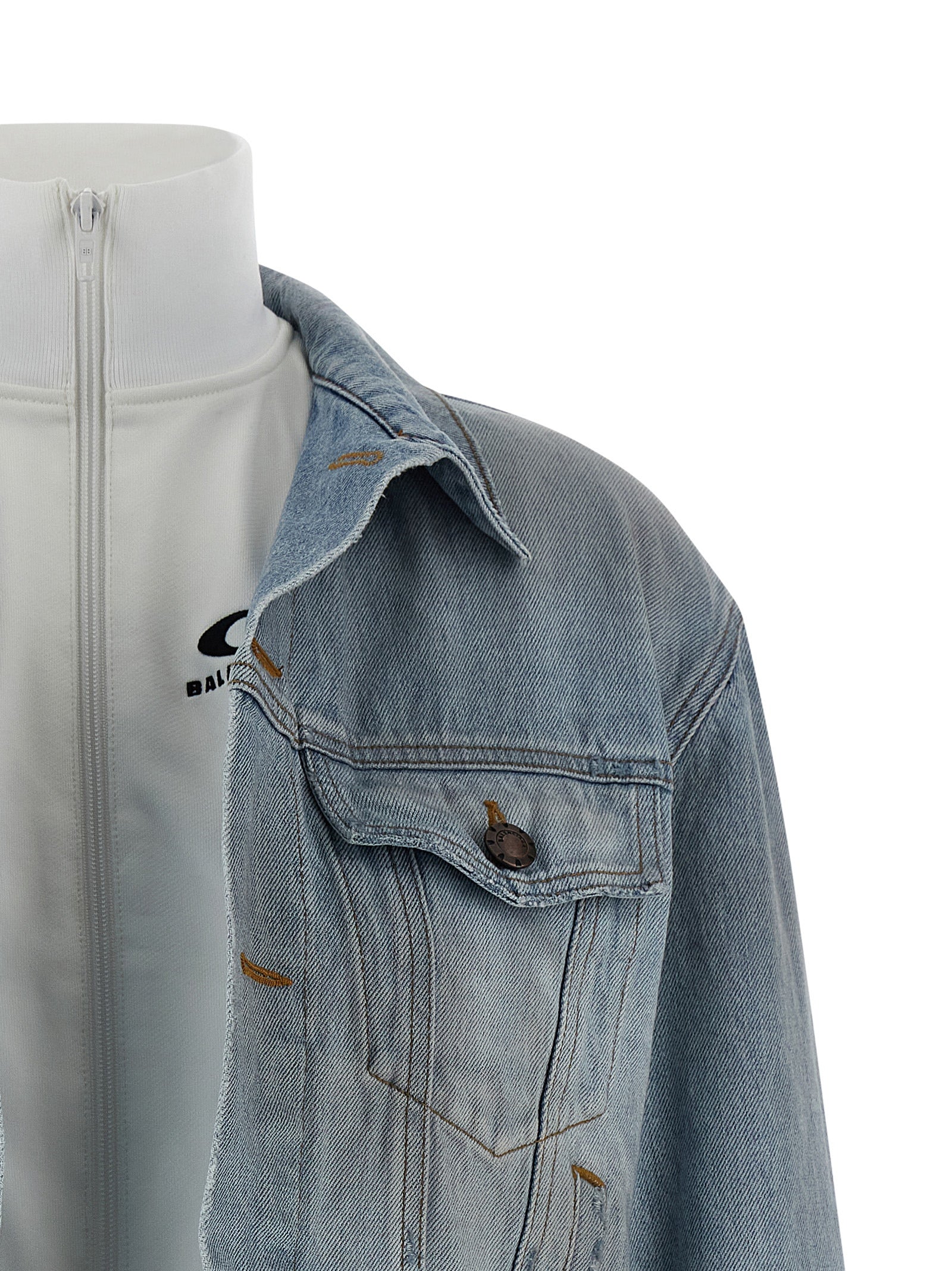 Veste en jean en coton bleu Balenciaga