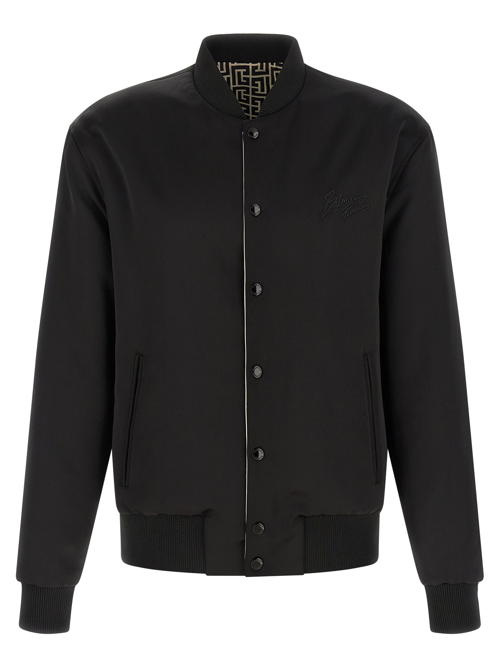 Balmain Bomber aus schwarzem Polyamid
