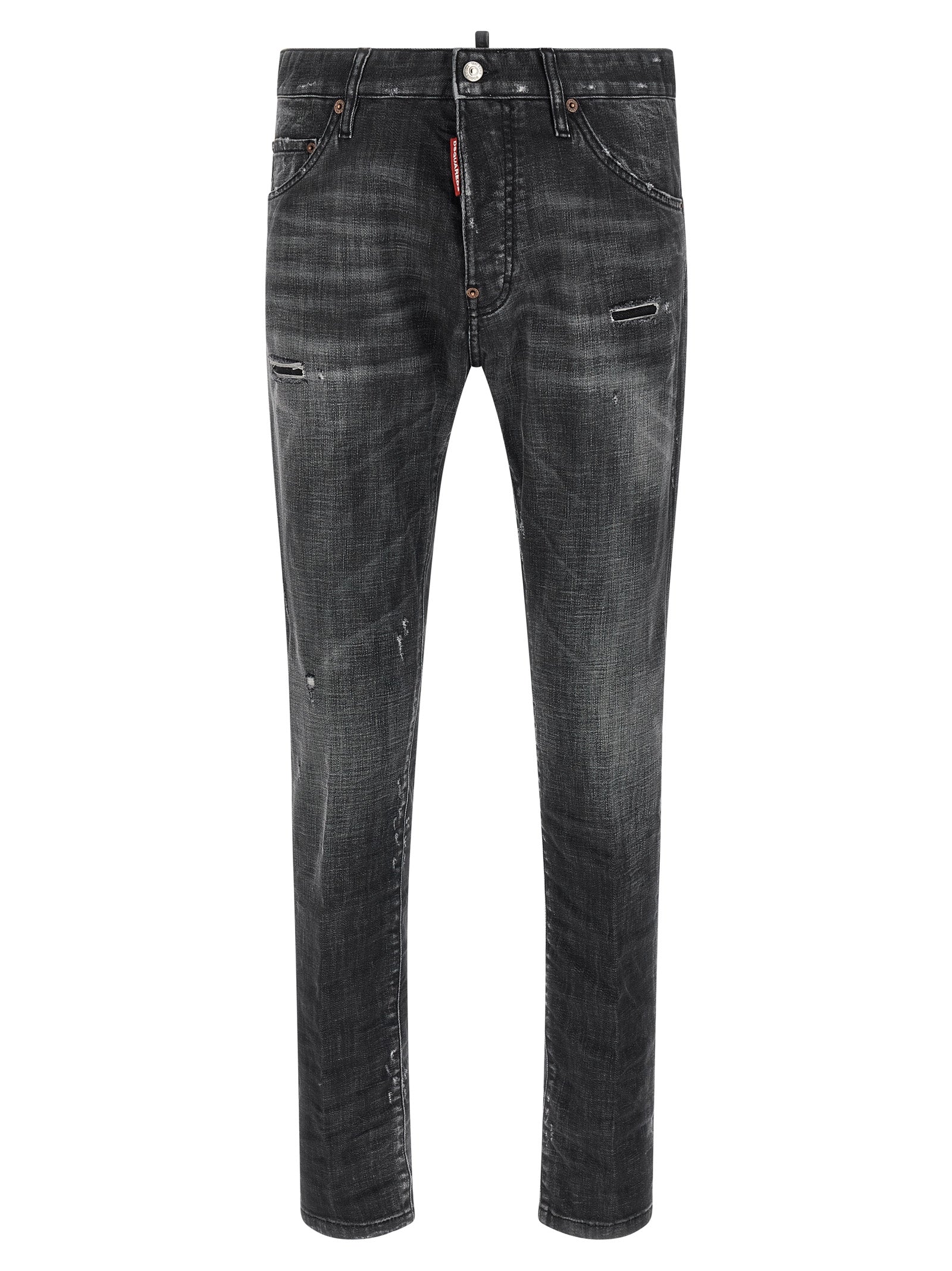 Jean en denim de coton noir Dsquared²