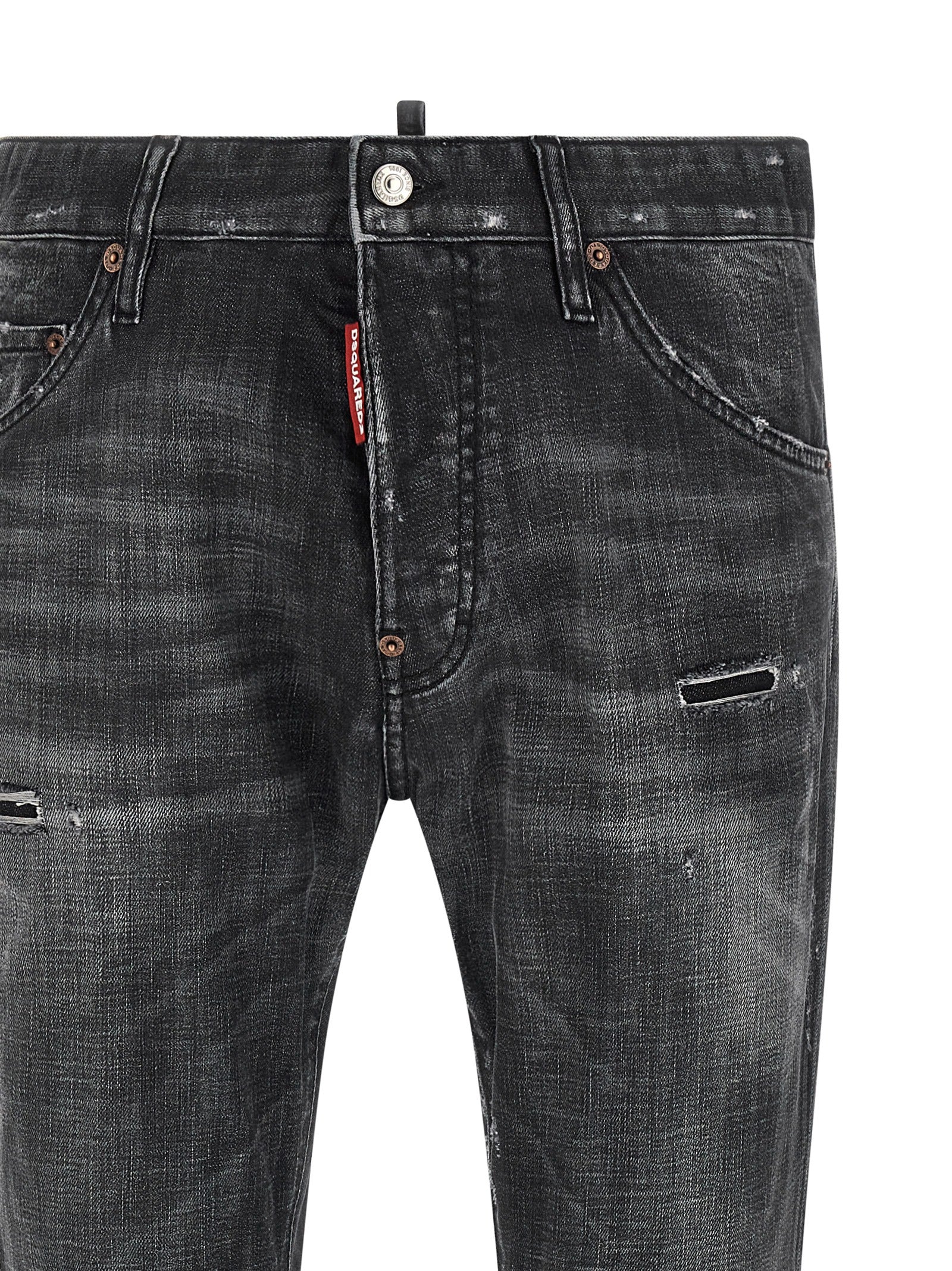 Jean en denim de coton noir Dsquared²
