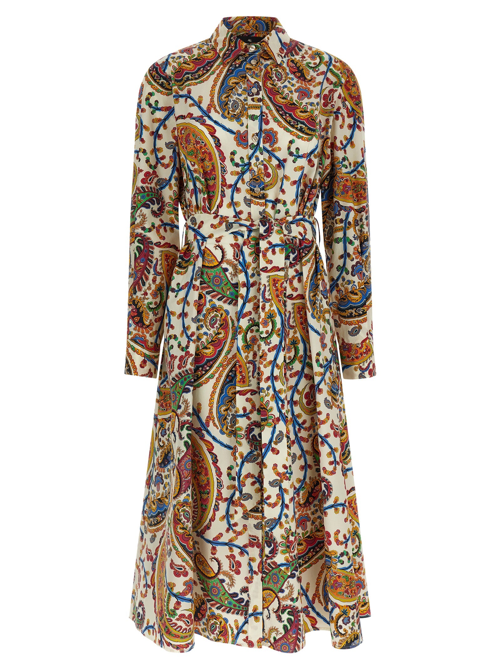 Multicolor Cotton Midi Dress