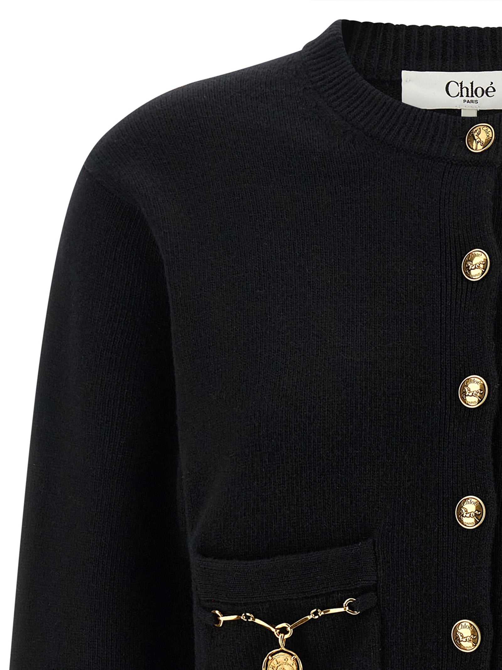 Black Wool Cardigan