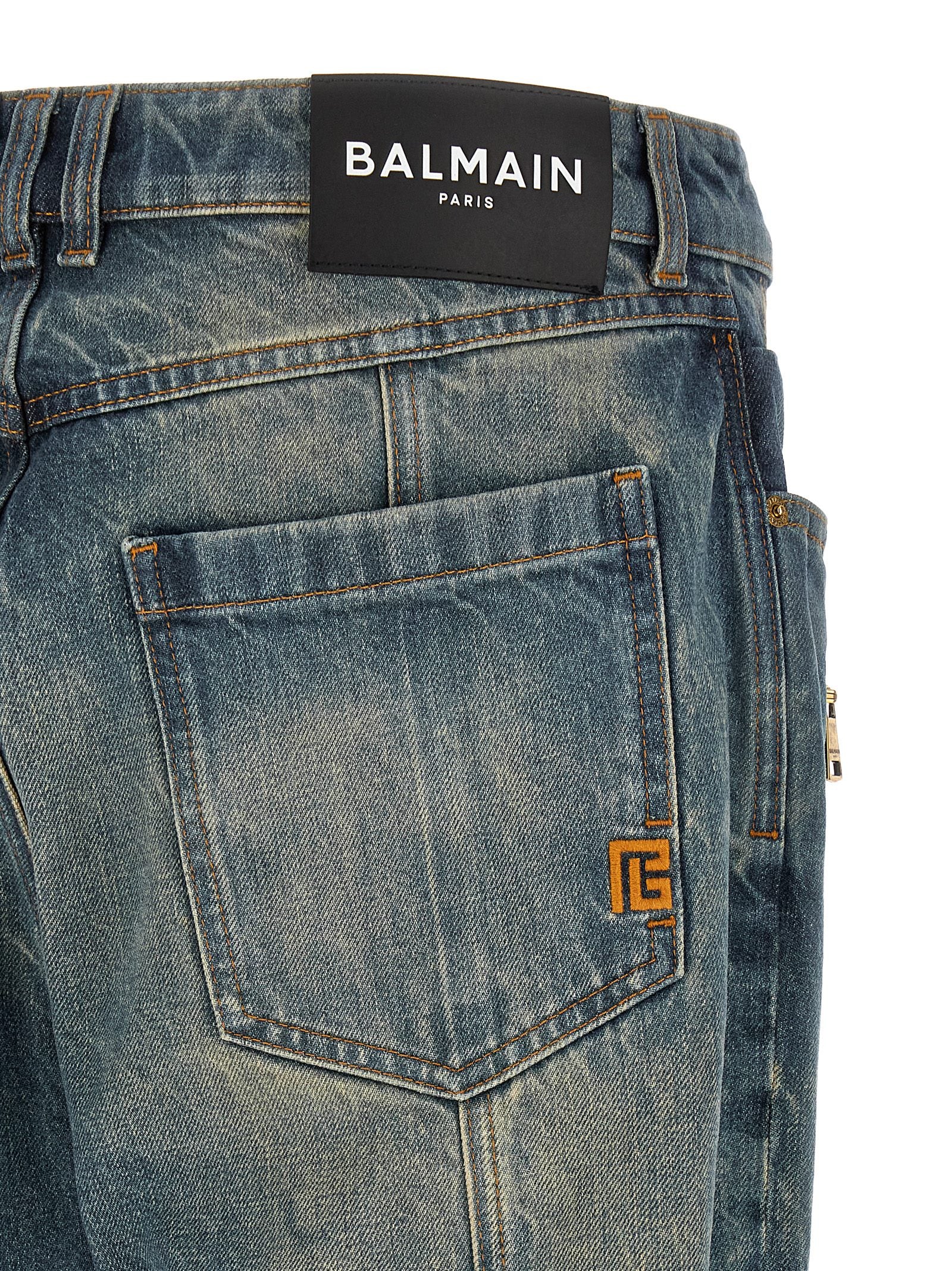 Jean Balmain droit en coton bleu