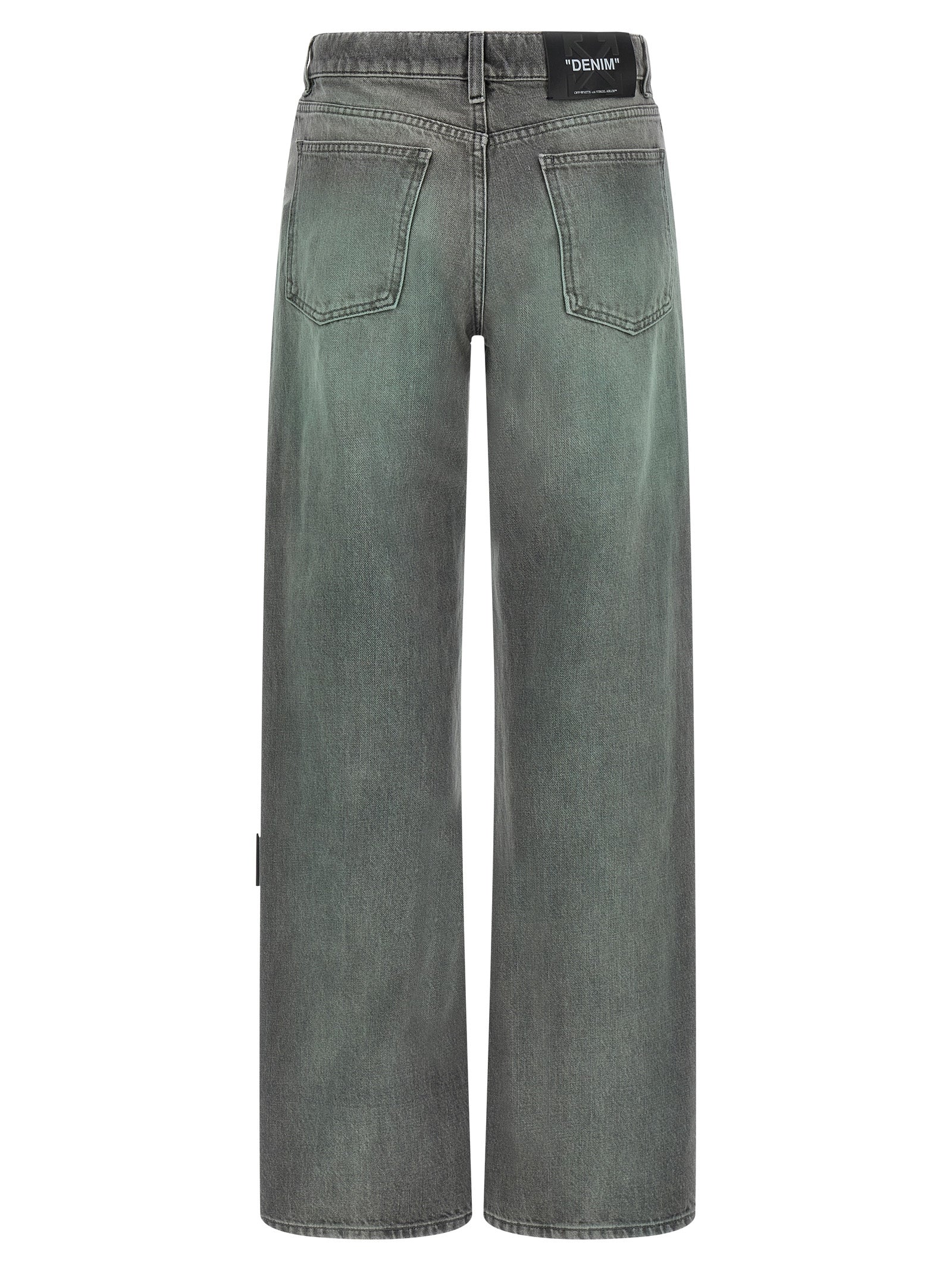 Jeans en jean de coton gris cassé