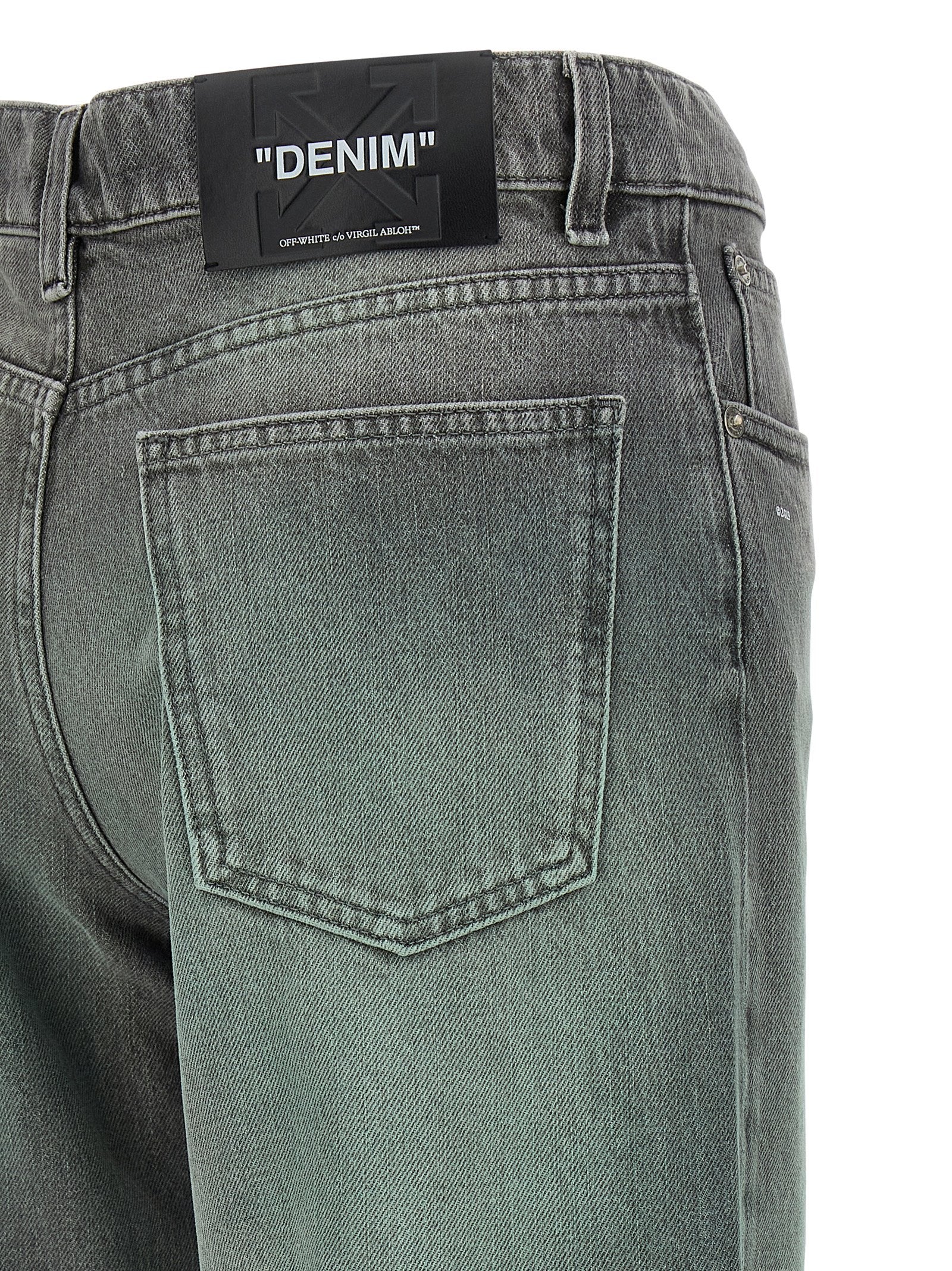 Jeans en jean de coton gris cassé