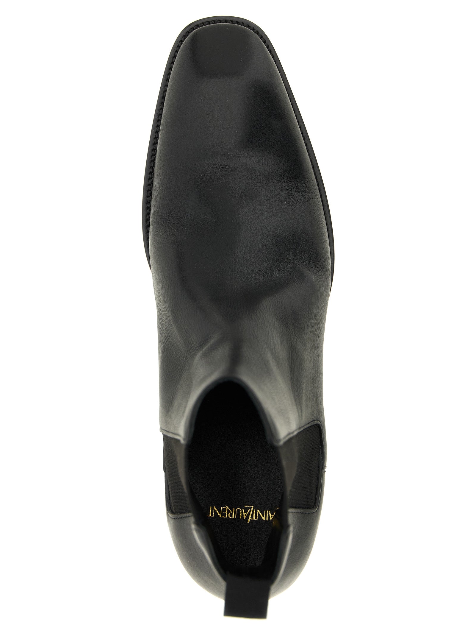 Bottes Chelsea Saint Laurent en cuir de veau noir