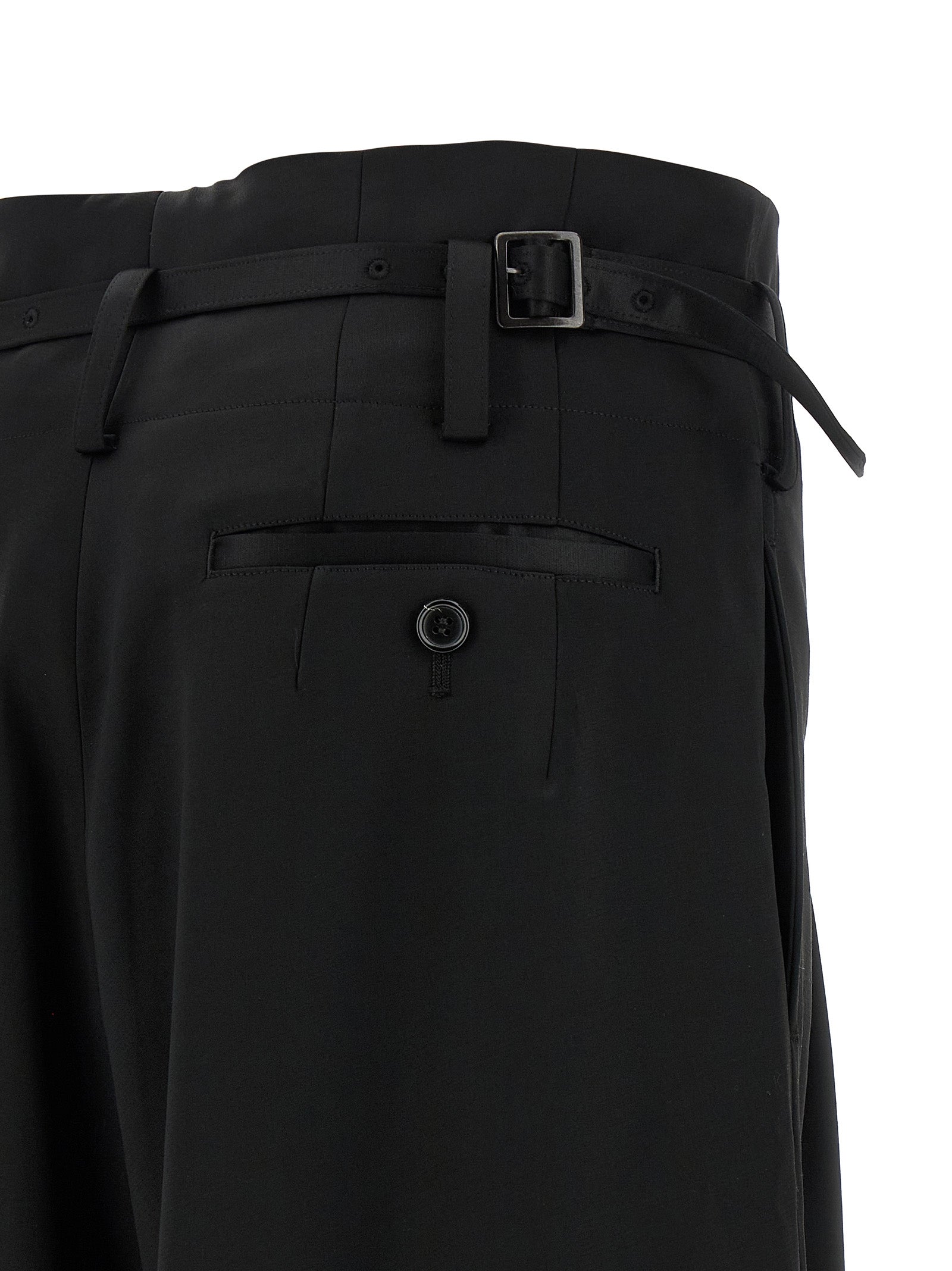 Black Acetate Flared Pants