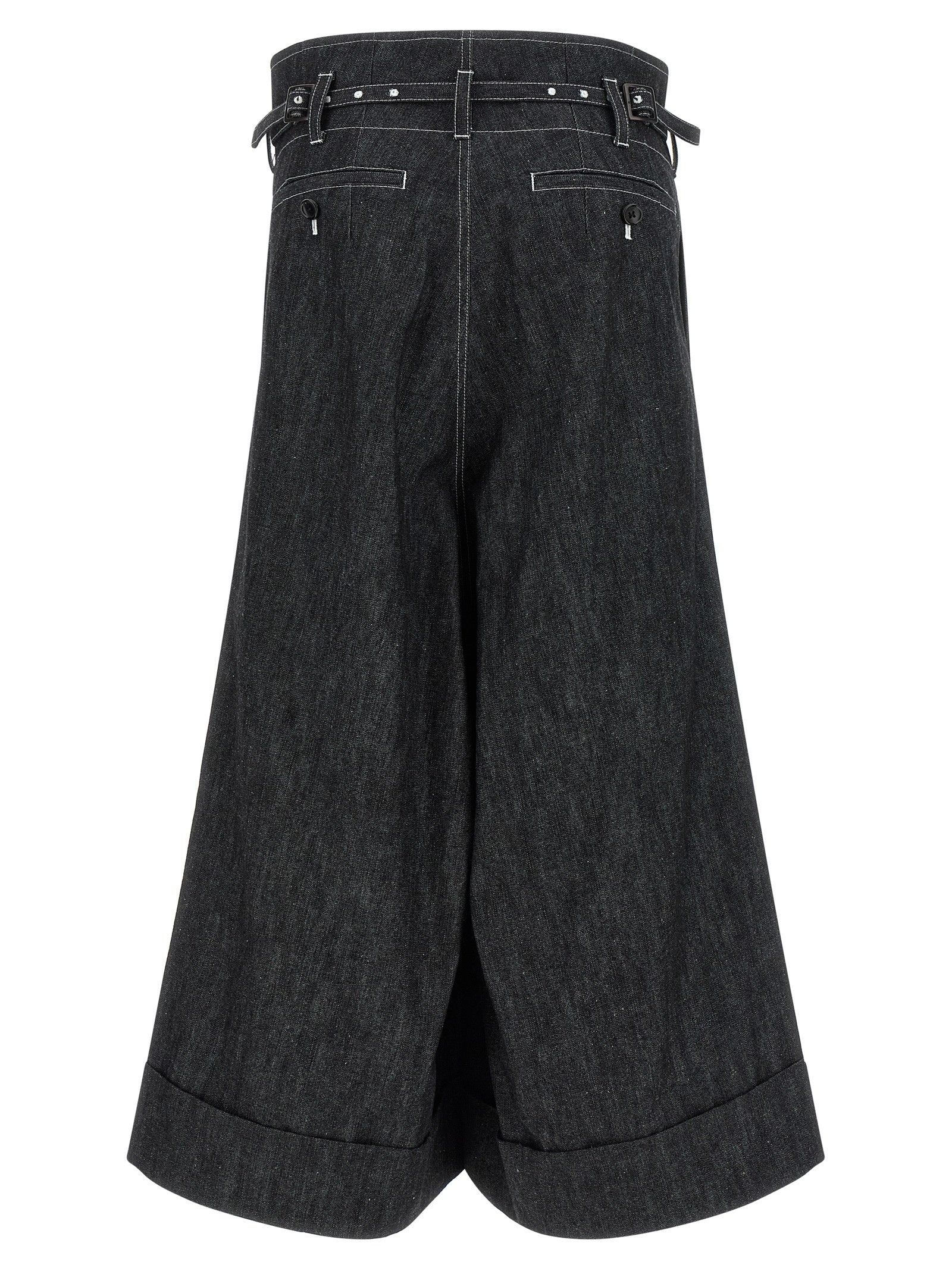 Black Cotton Bermuda Shorts