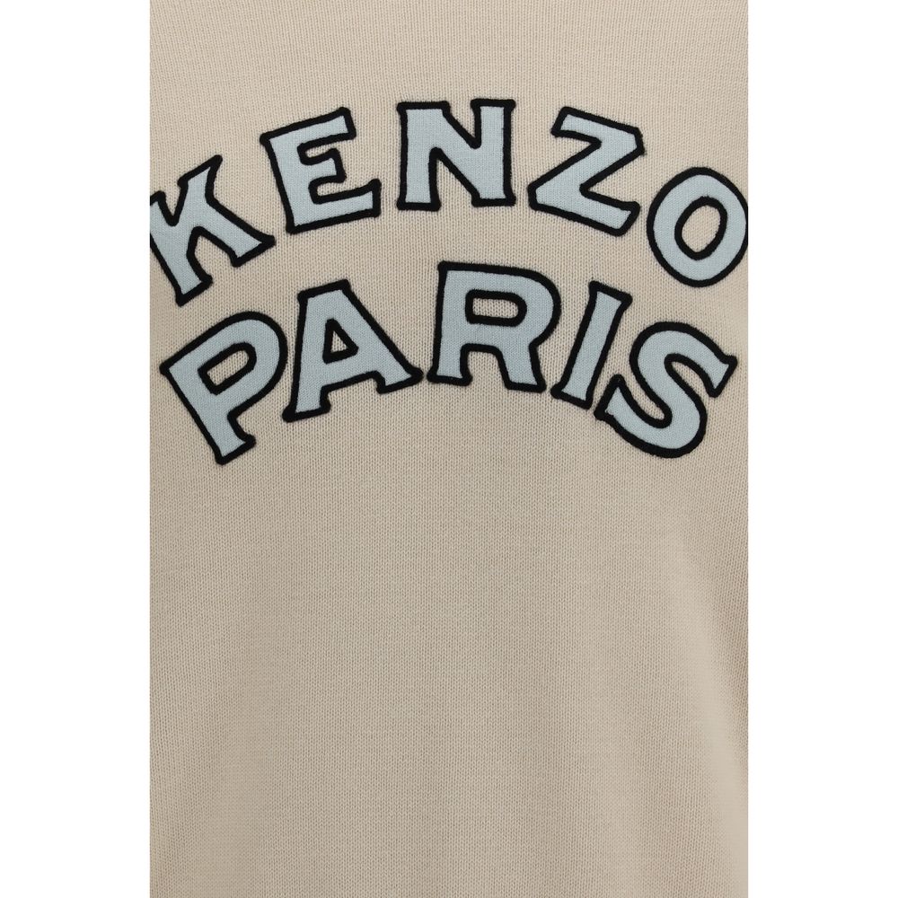 Beige Wool-Cotton Sweatshirt with Aries Embroidery