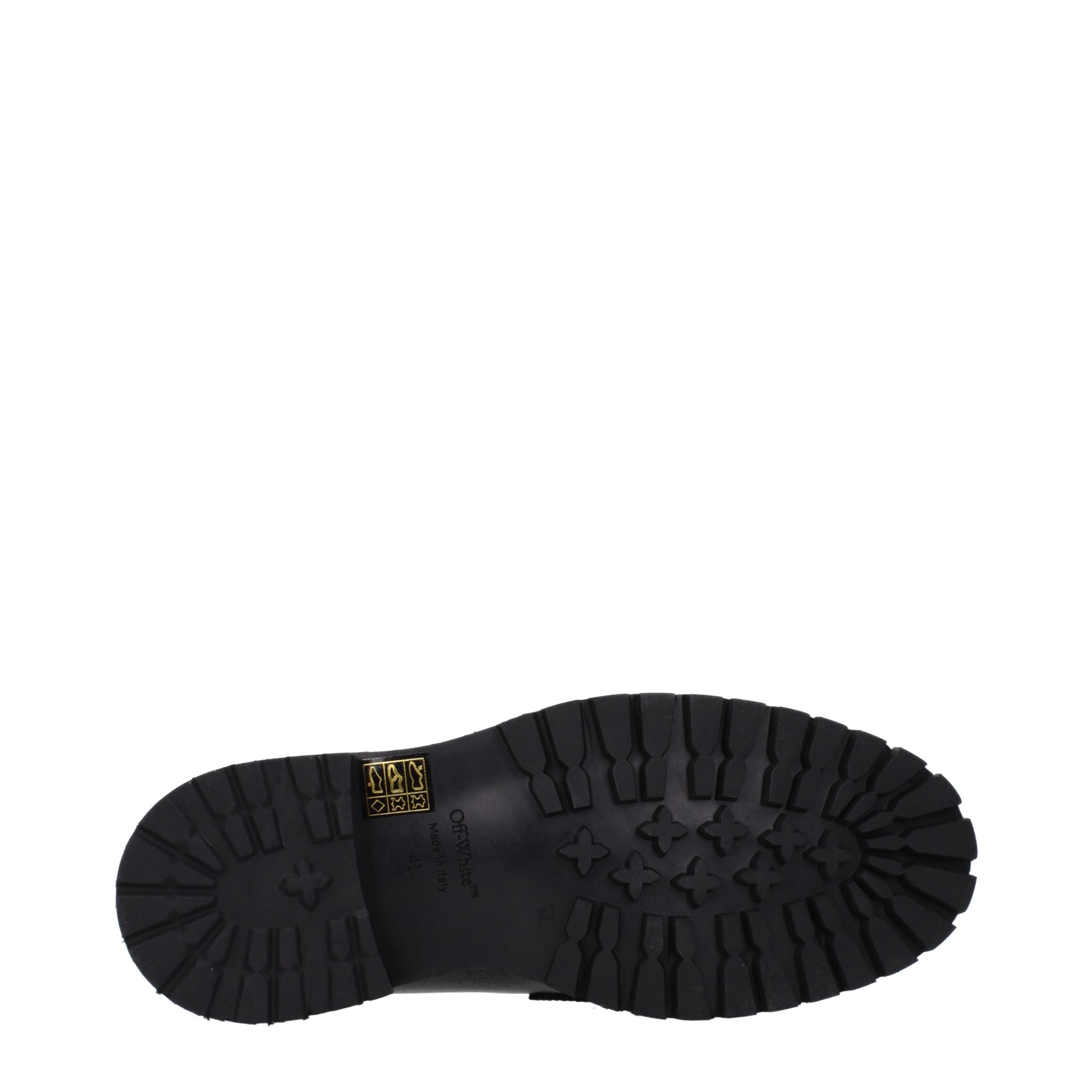Black Leather Loafers with Front Logo