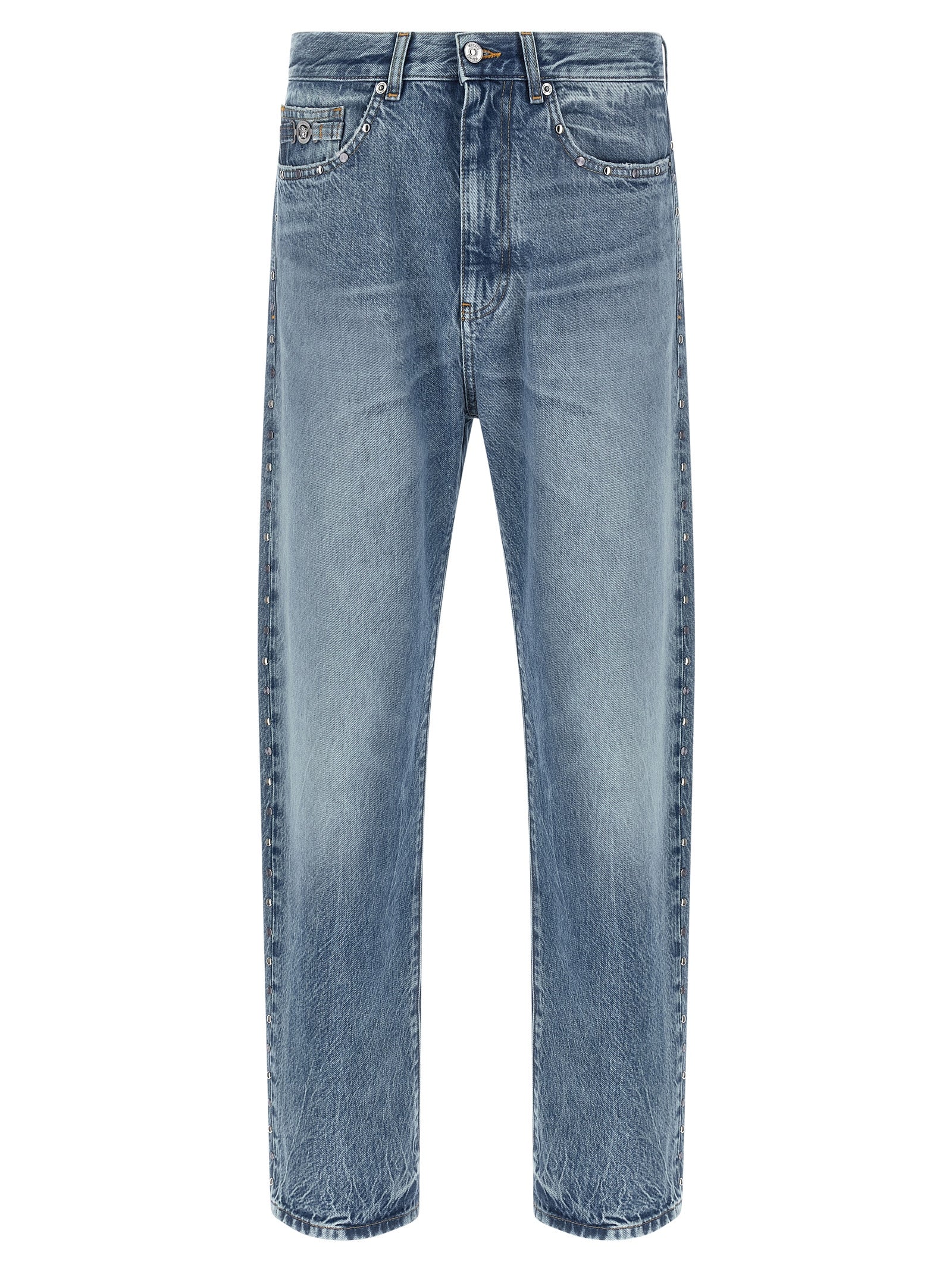 Jean droit en coton bleu Versace