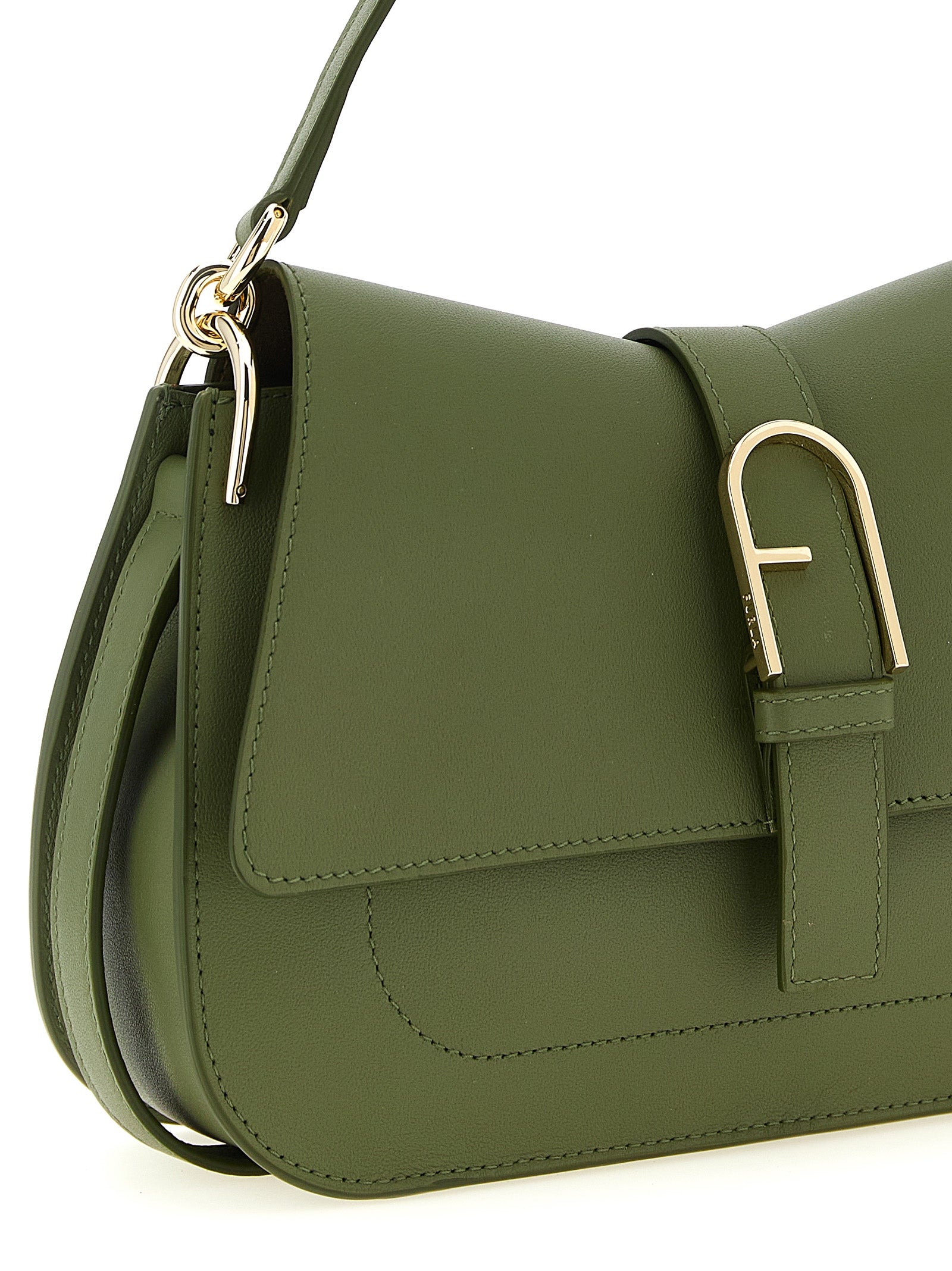 Furla Green Flow M Shoulder Bag Calf Leather