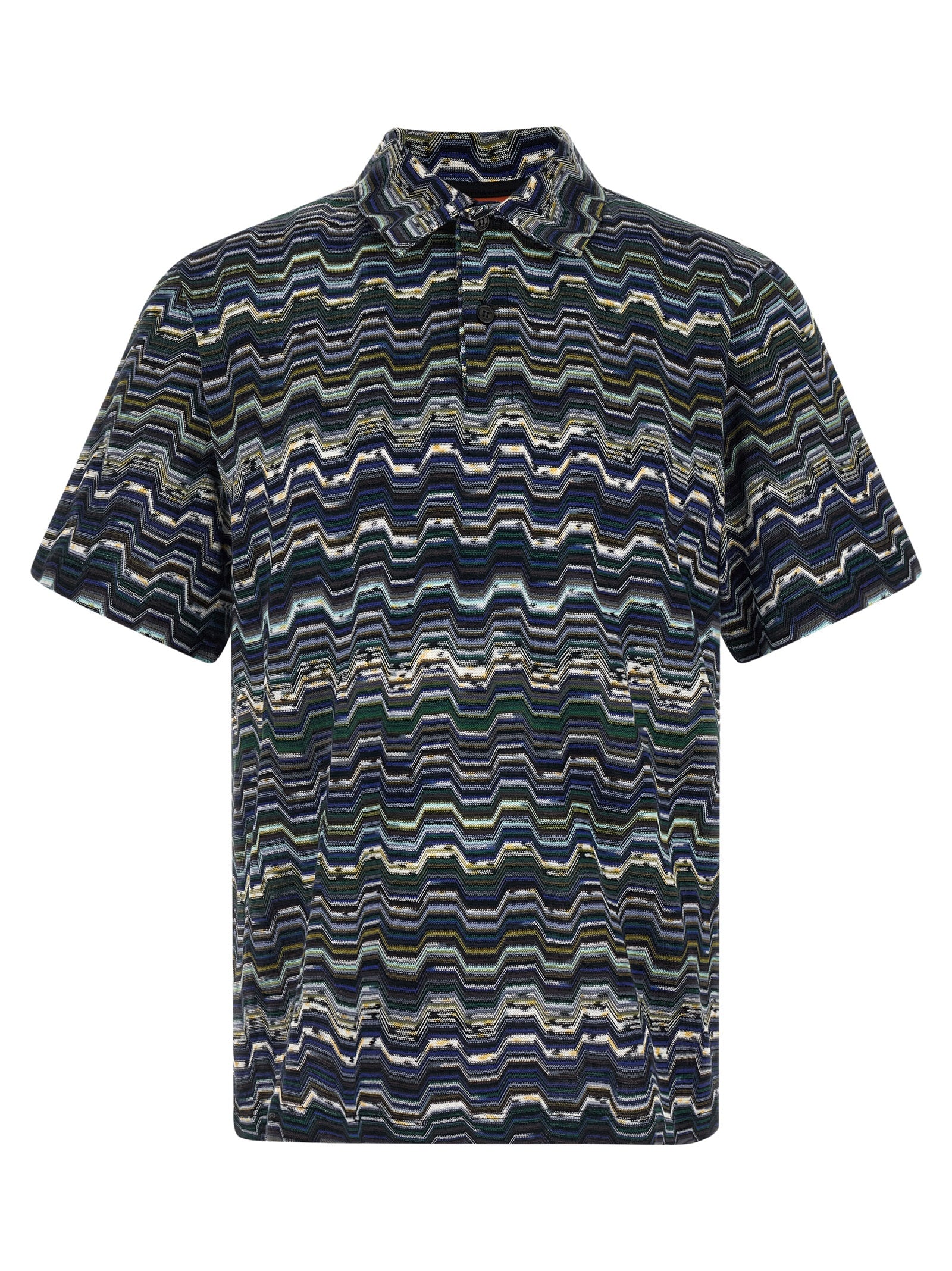 Polo Missoni en coton bleu