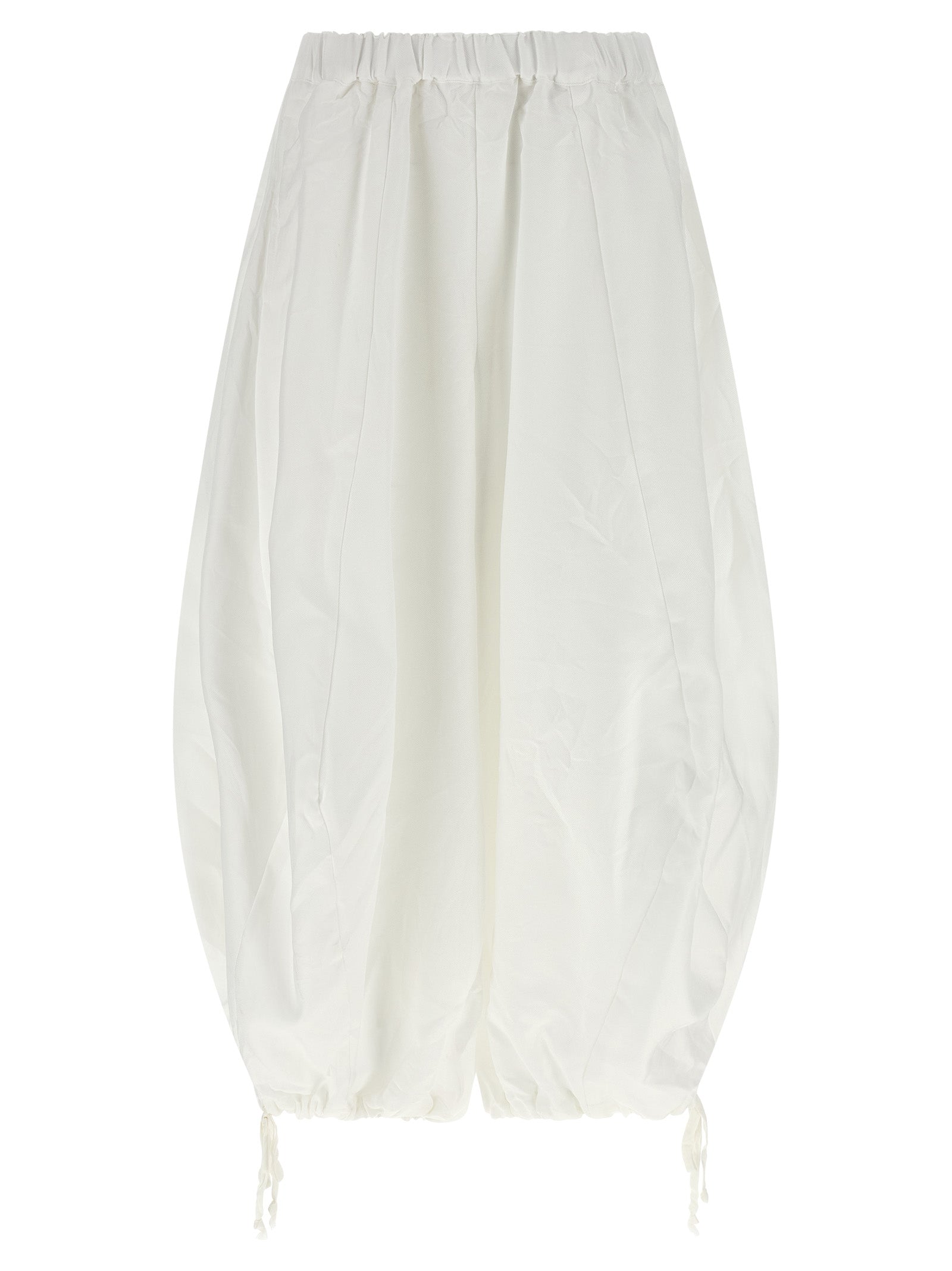 White Polyester Casual Pants