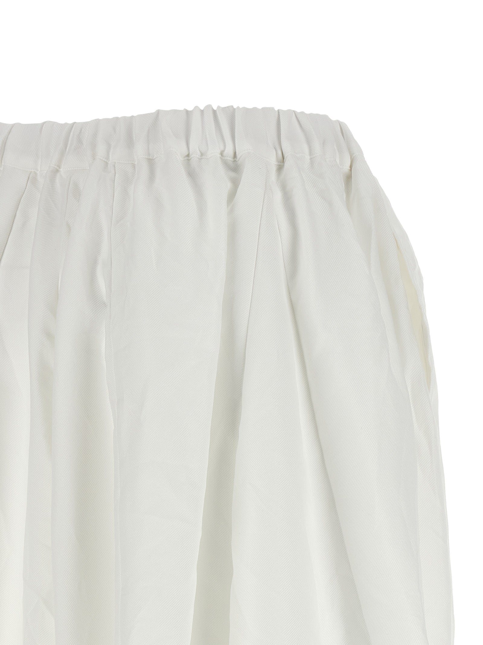 White Polyester Casual Pants