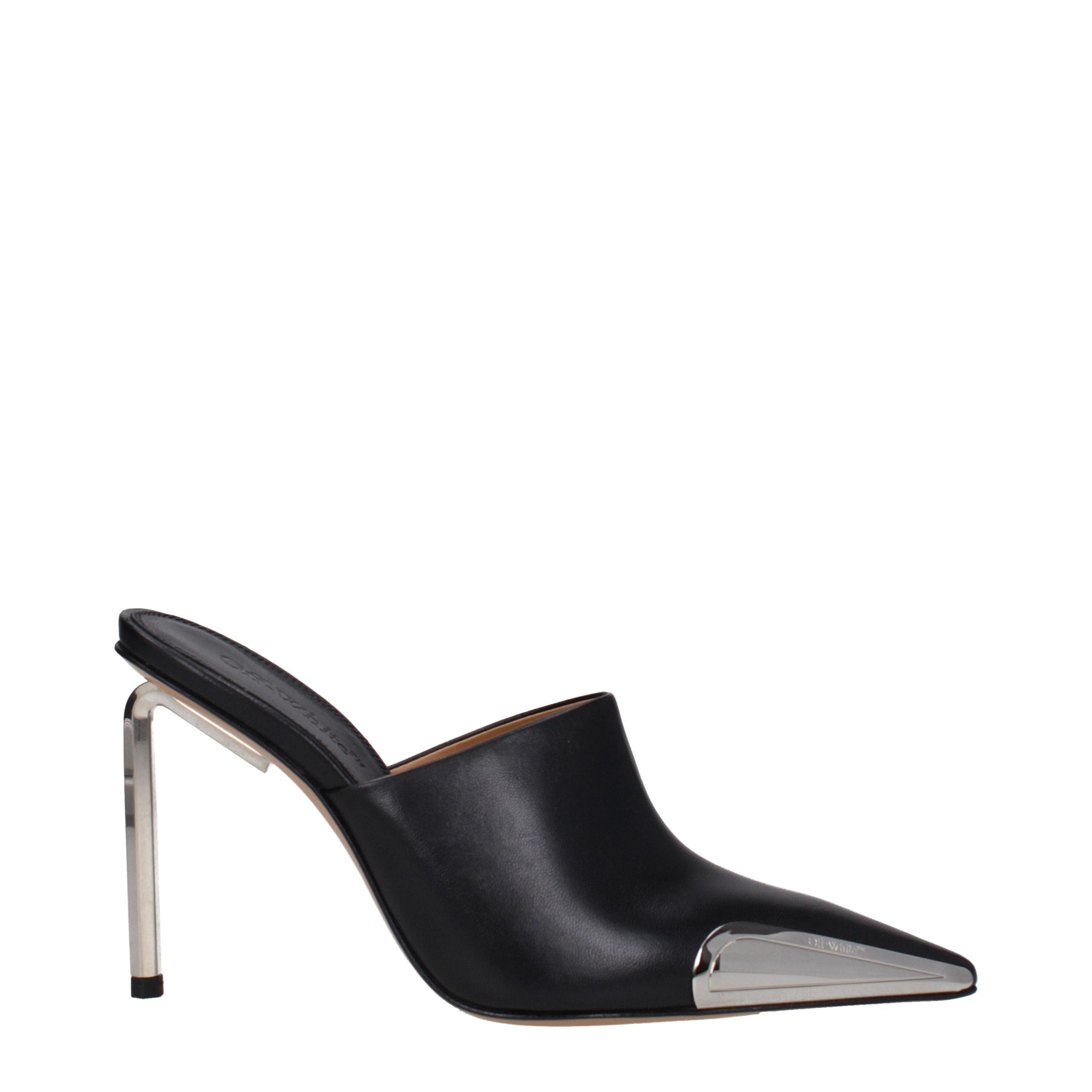 Schwarze Pumps aus Leder mit hohem Absatz und Logo-Detail