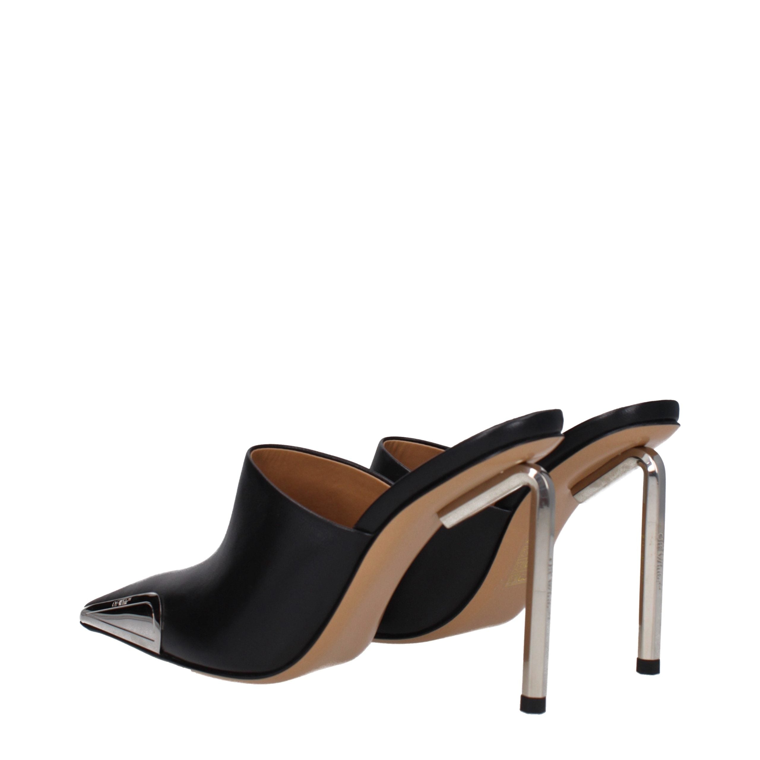 Schwarze Pumps aus Leder mit hohem Absatz und Logo-Detail