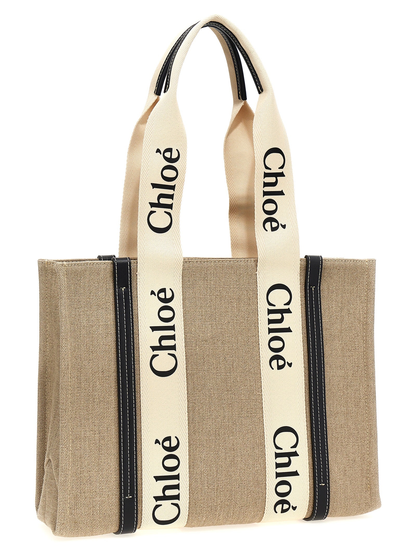 Beige Calfskin Tote Bag