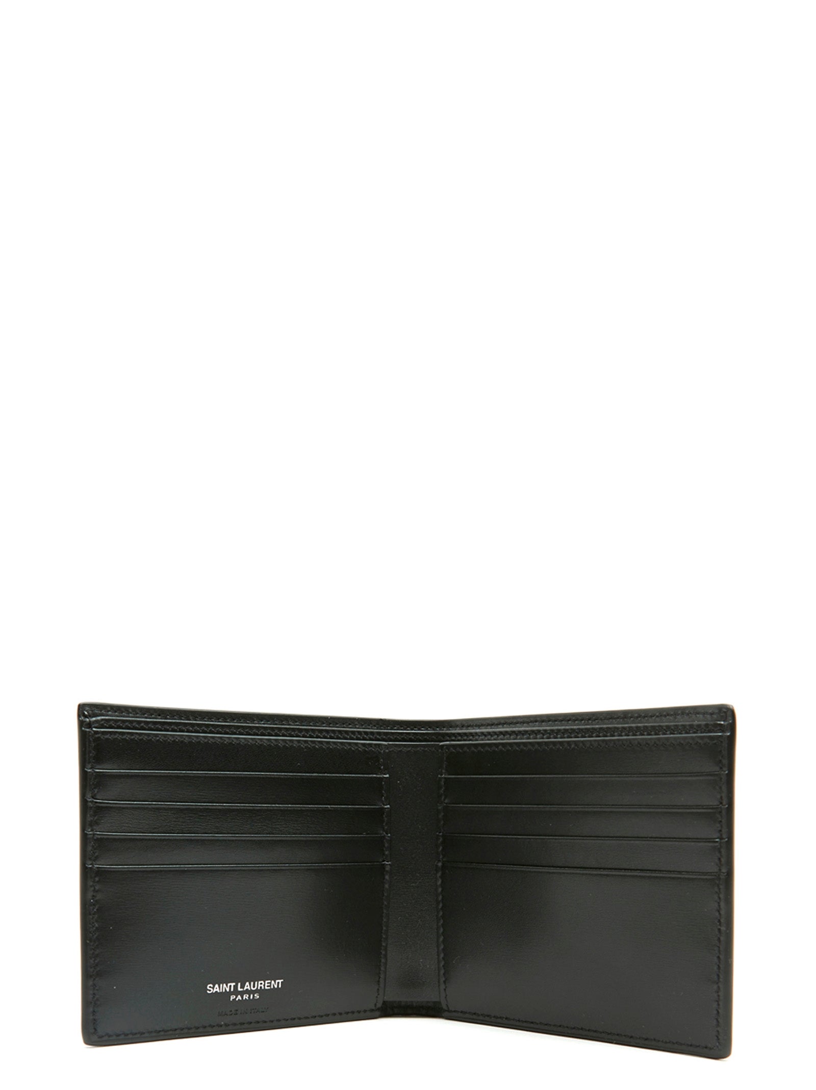 Portefeuille Saint Laurent en cuir noir