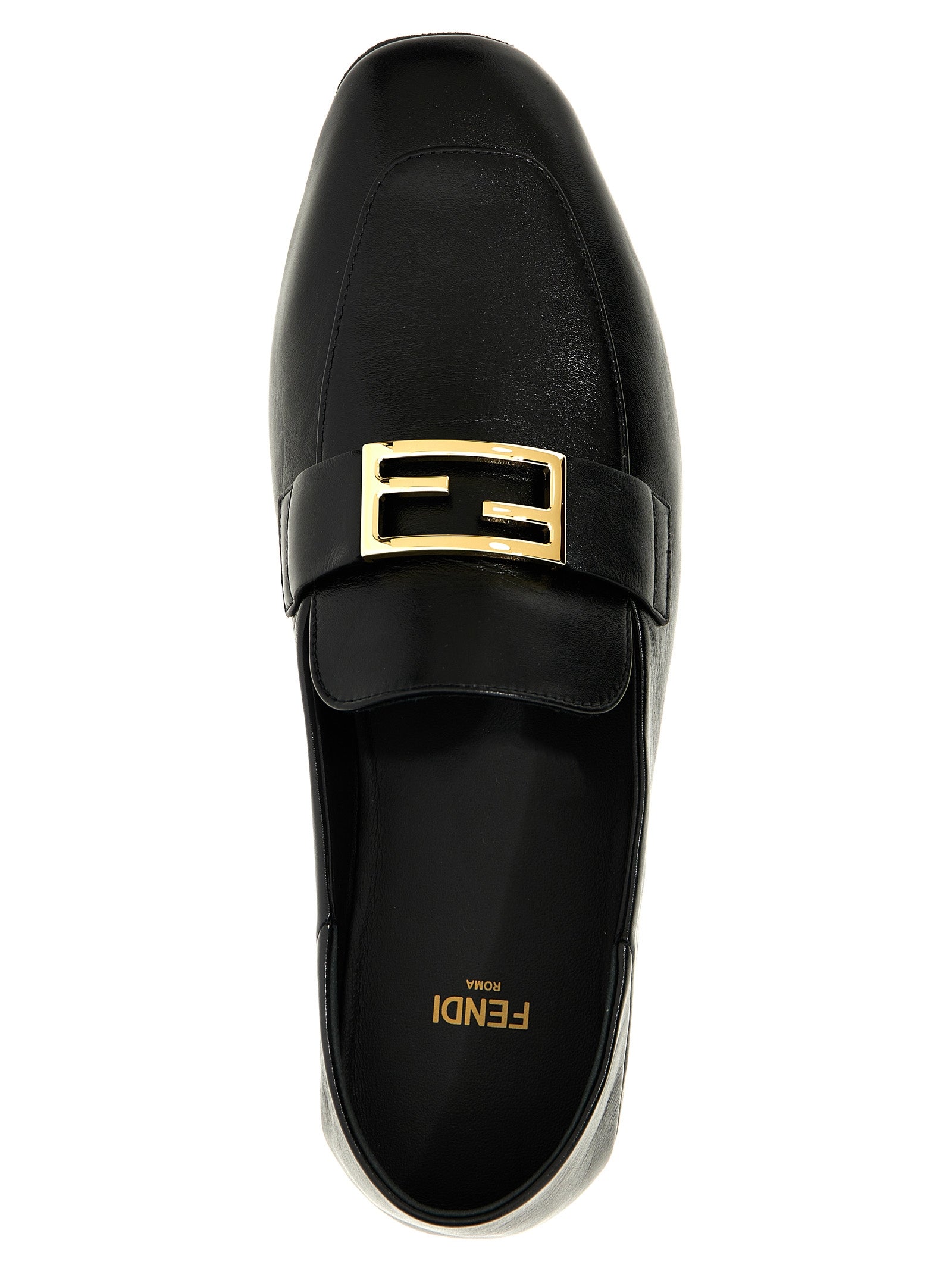 Fendi Black Baguette Lambskin Loafers