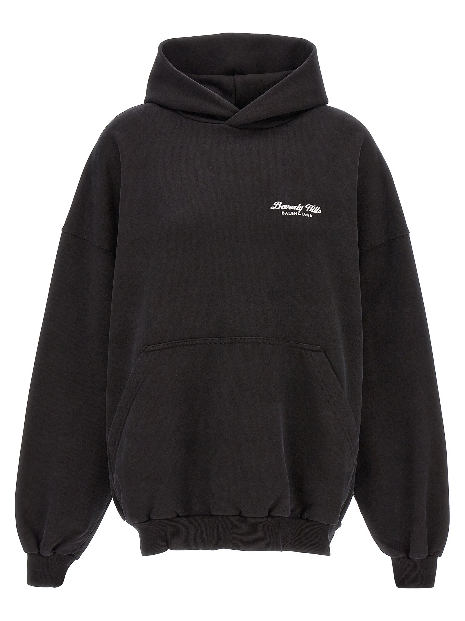 Balenciaga White Black Beverly Hills Cotton Hoodie