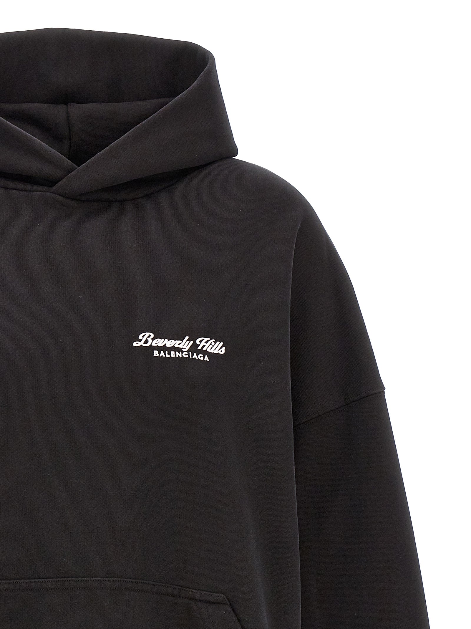 Balenciaga White Black Beverly Hills Cotton Hoodie