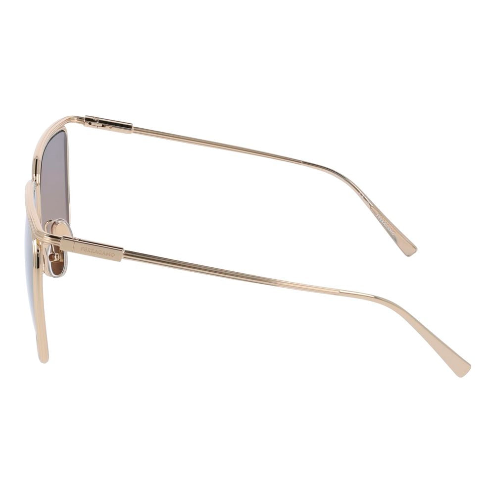 Golden Metal Sunglasses by Ferragamo