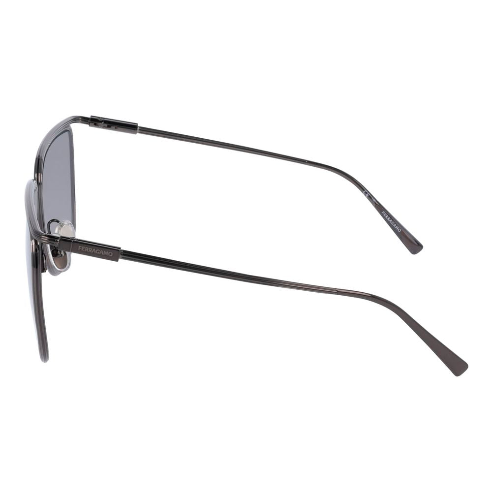 Grey Synthetic Metal Sunglasses by Ferragamo