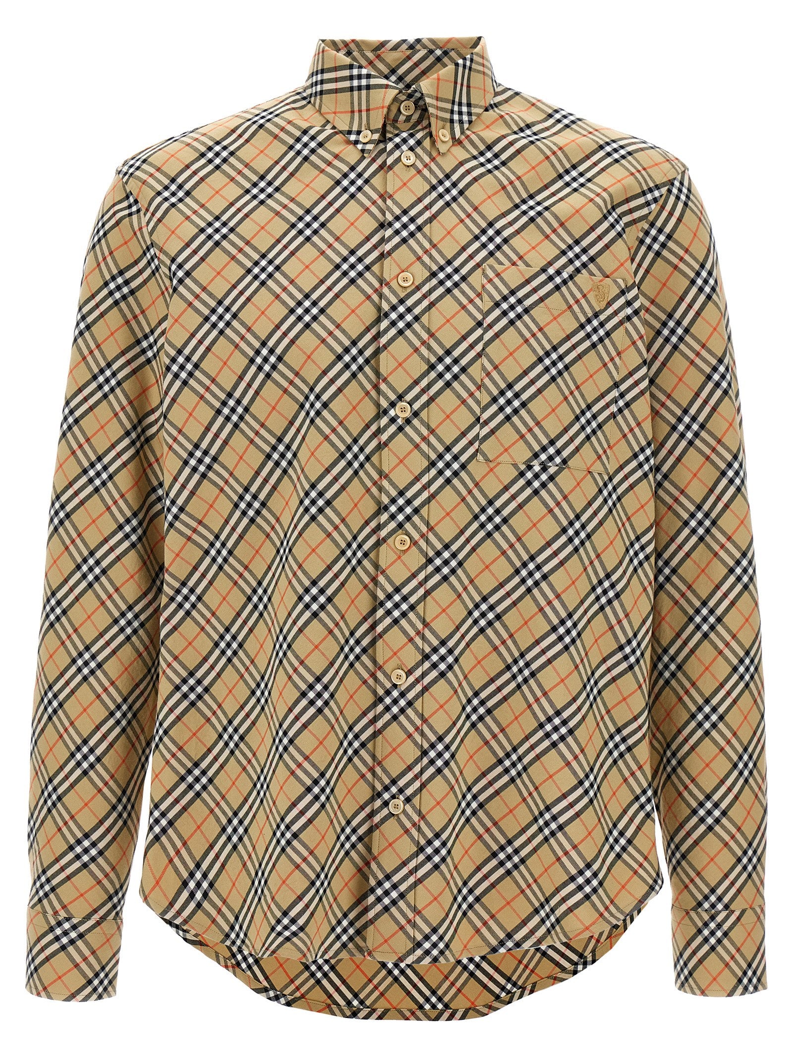 Burberry Beige Cotton Check Print Shirt