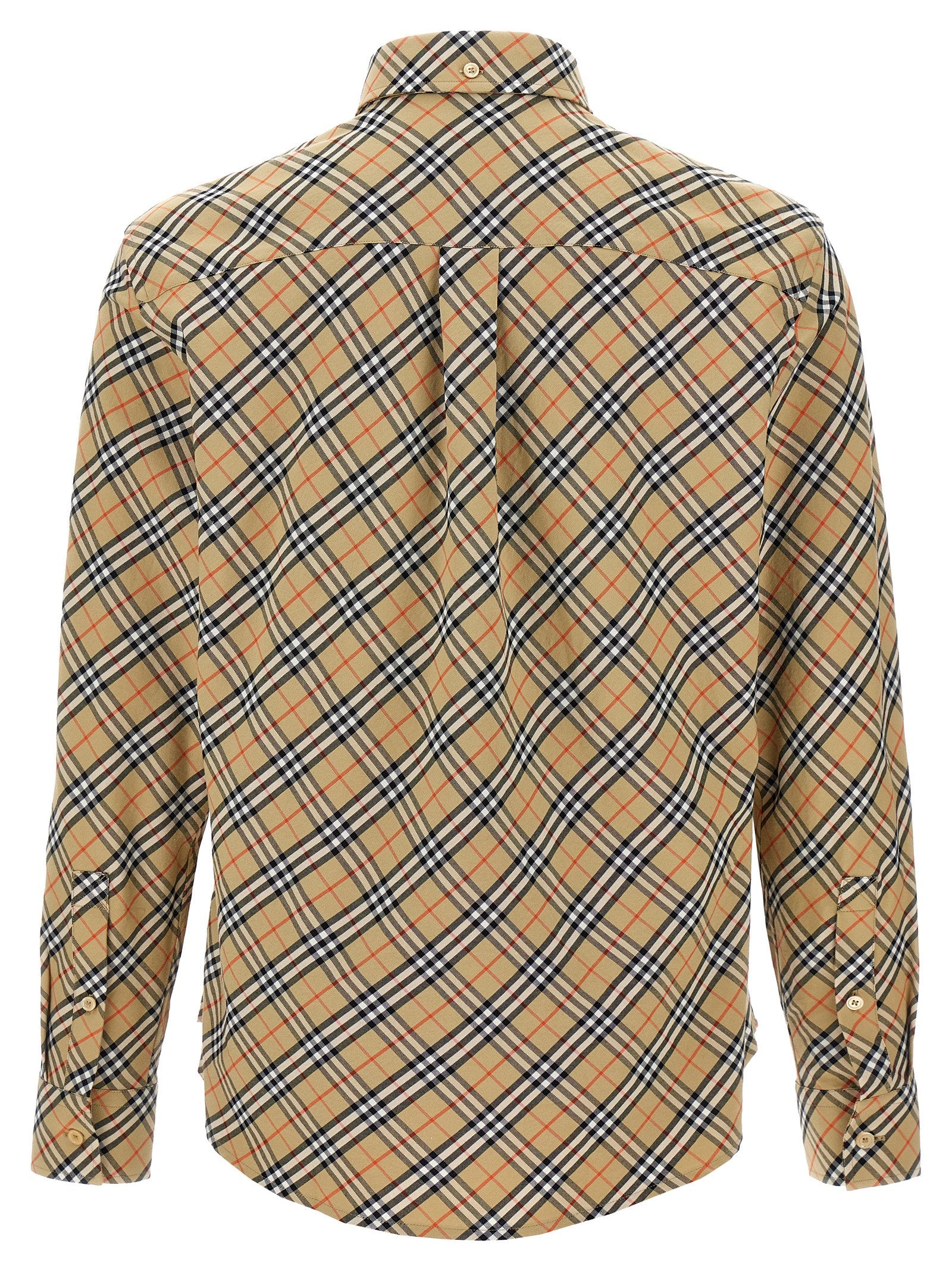 Burberry Beige Cotton Check Print Shirt