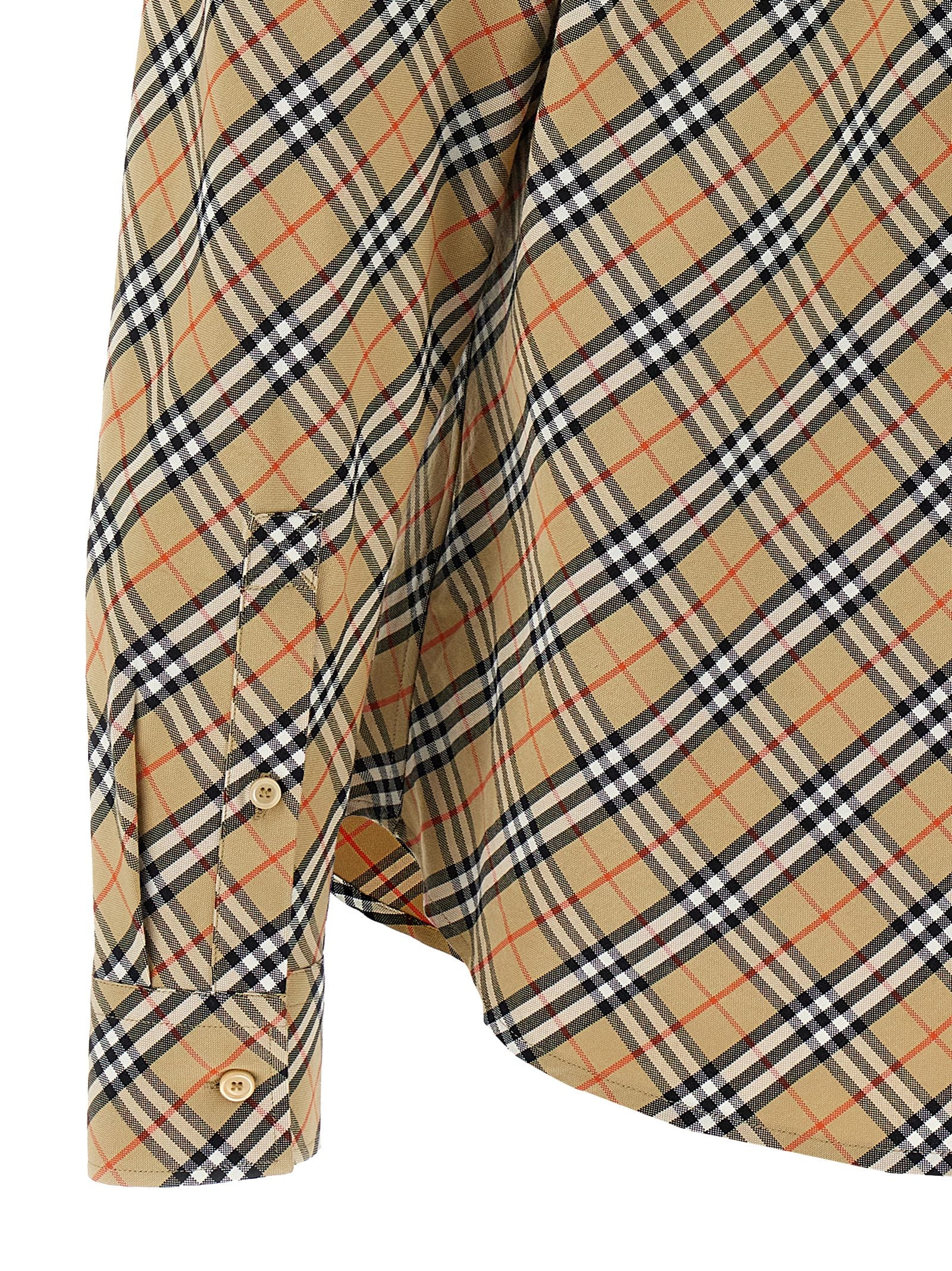 Burberry Beige Cotton Check Print Shirt