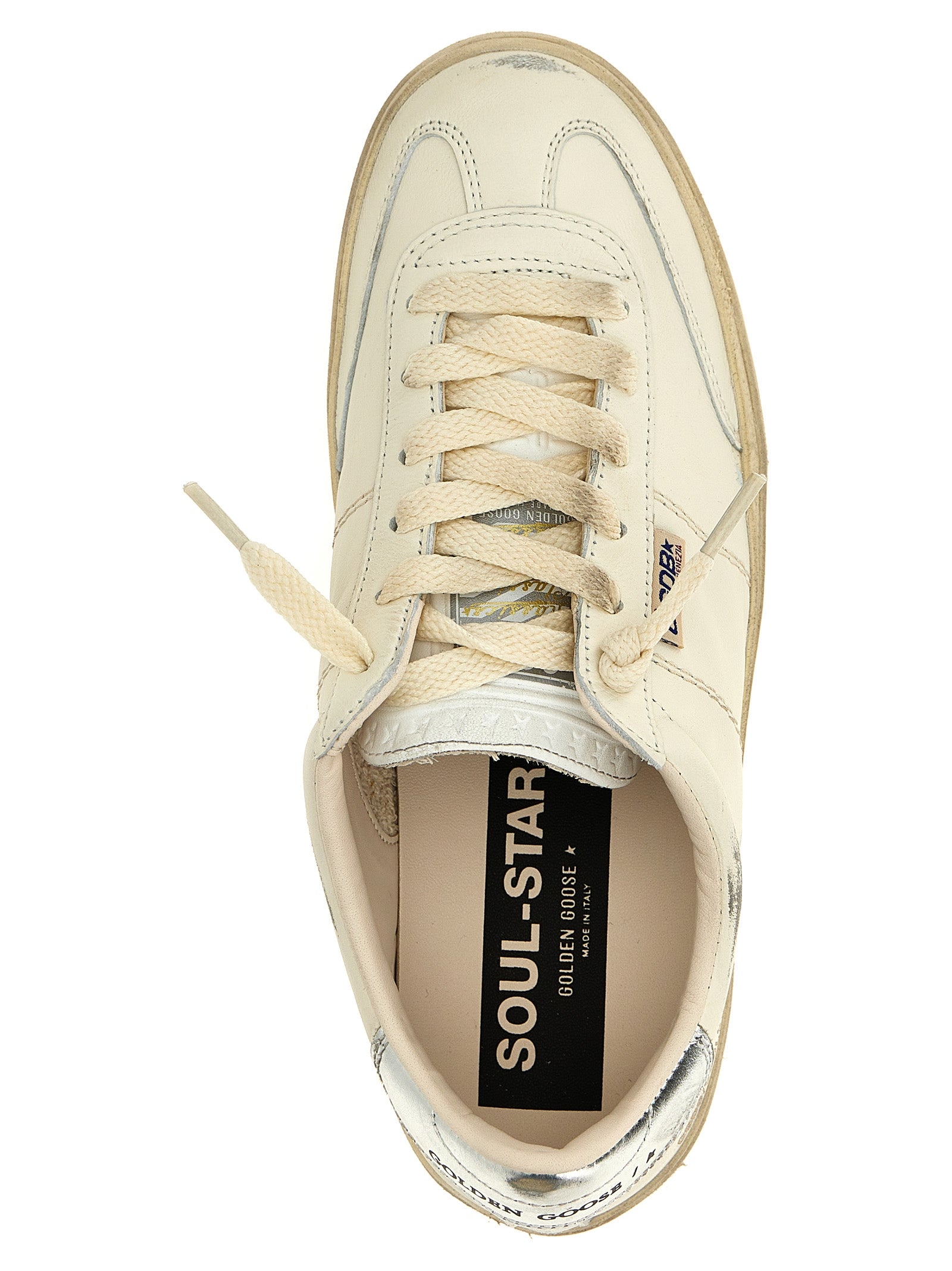Golden Goose Silver Soul Star Low Top Lambskin Sneakers